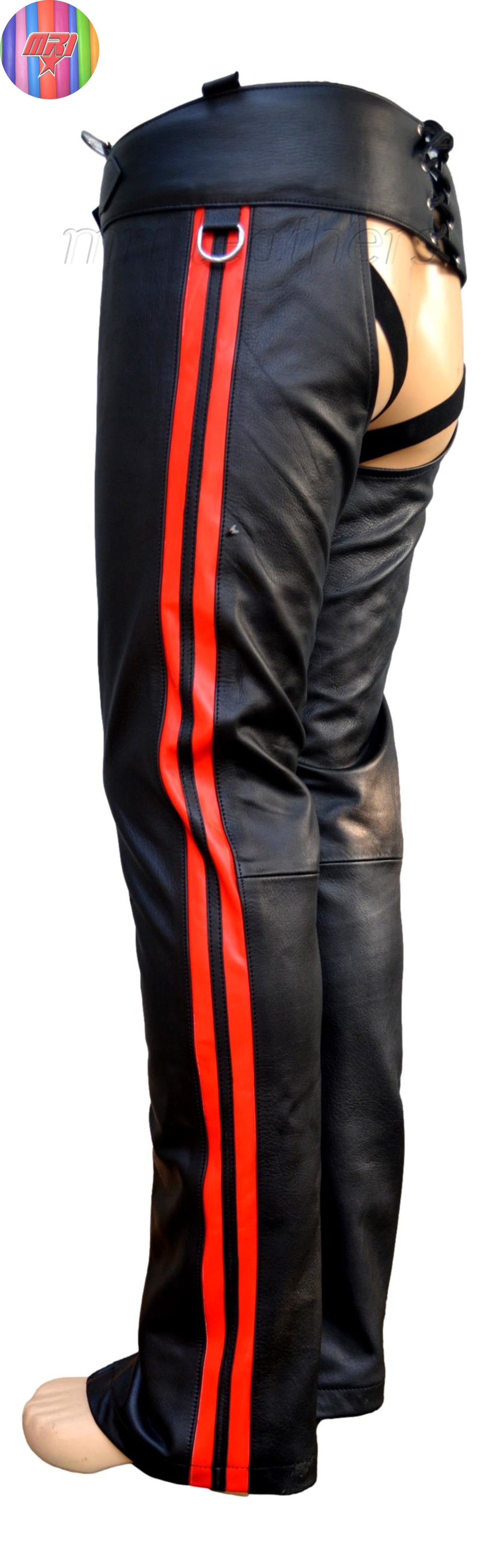 ECHTE LEDER-CHAPS, ältere Fetisch-Gay-Jeanshosen, GAY CHAPS/BIKER TROUES