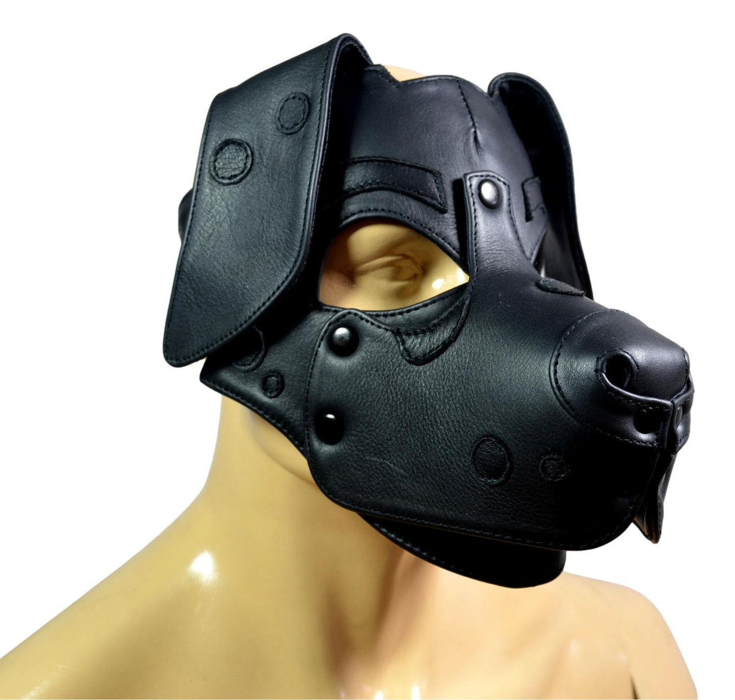 Full Leather Dalmatian Pup Hood - MRI Leathers