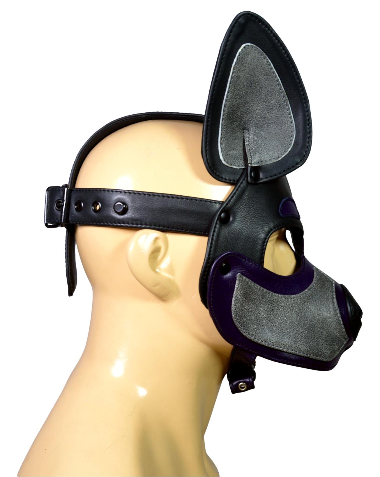 Leather Dog Mask Leather Dog Mask Dog Hood Pet Play Hood Puppy Mask - MRI Leathers