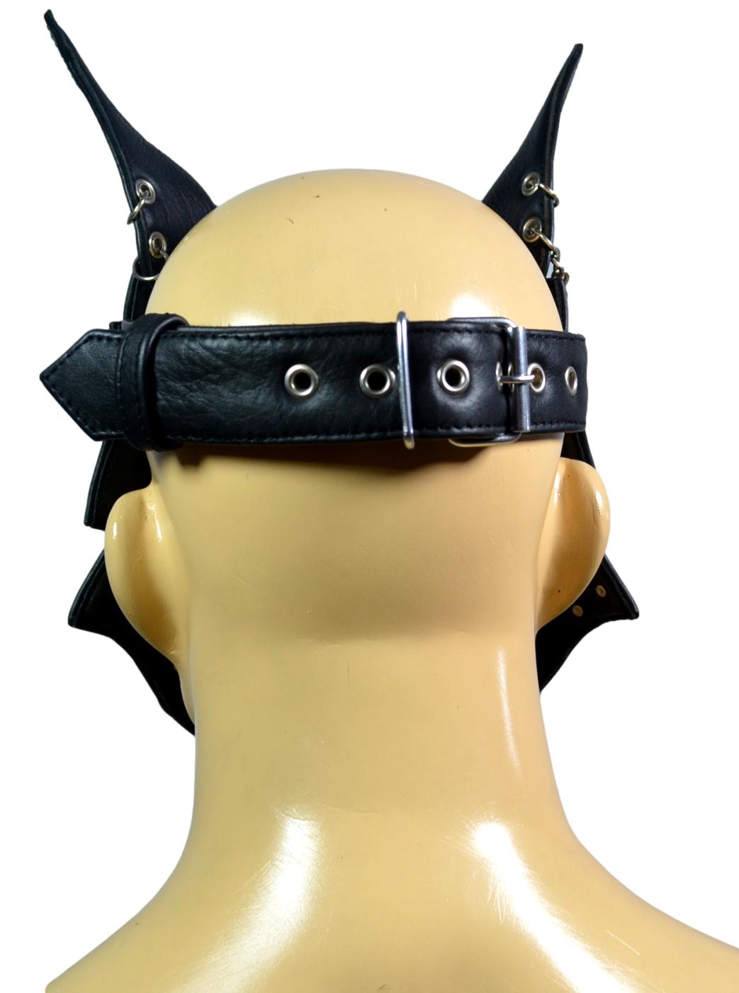 Leather Dog Mask With Spikes and Rings Leather Puppy Mask Puppy Mask Kink Puppy Hood Puppy play - MRI Leathers