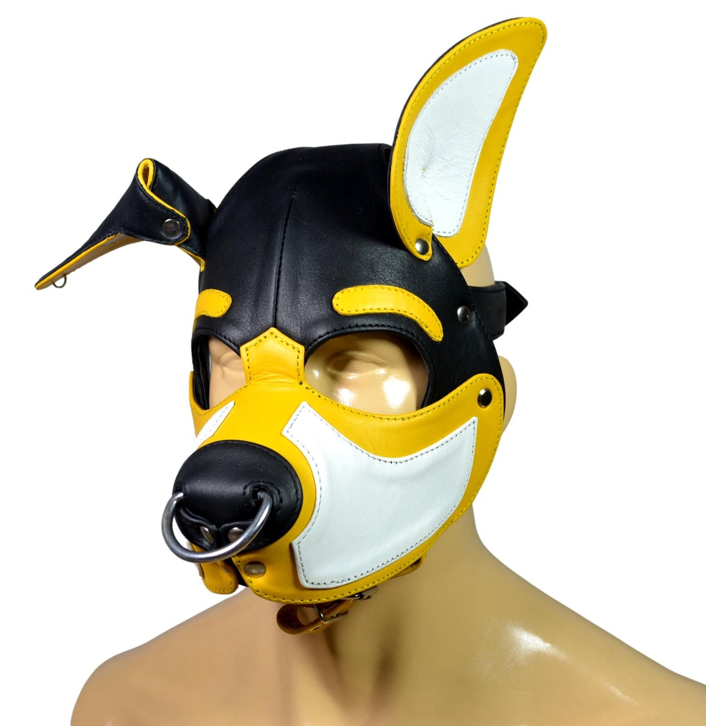 Leather Puppy Mask Hood Human puppy Floppy Ears - MRI Leathers