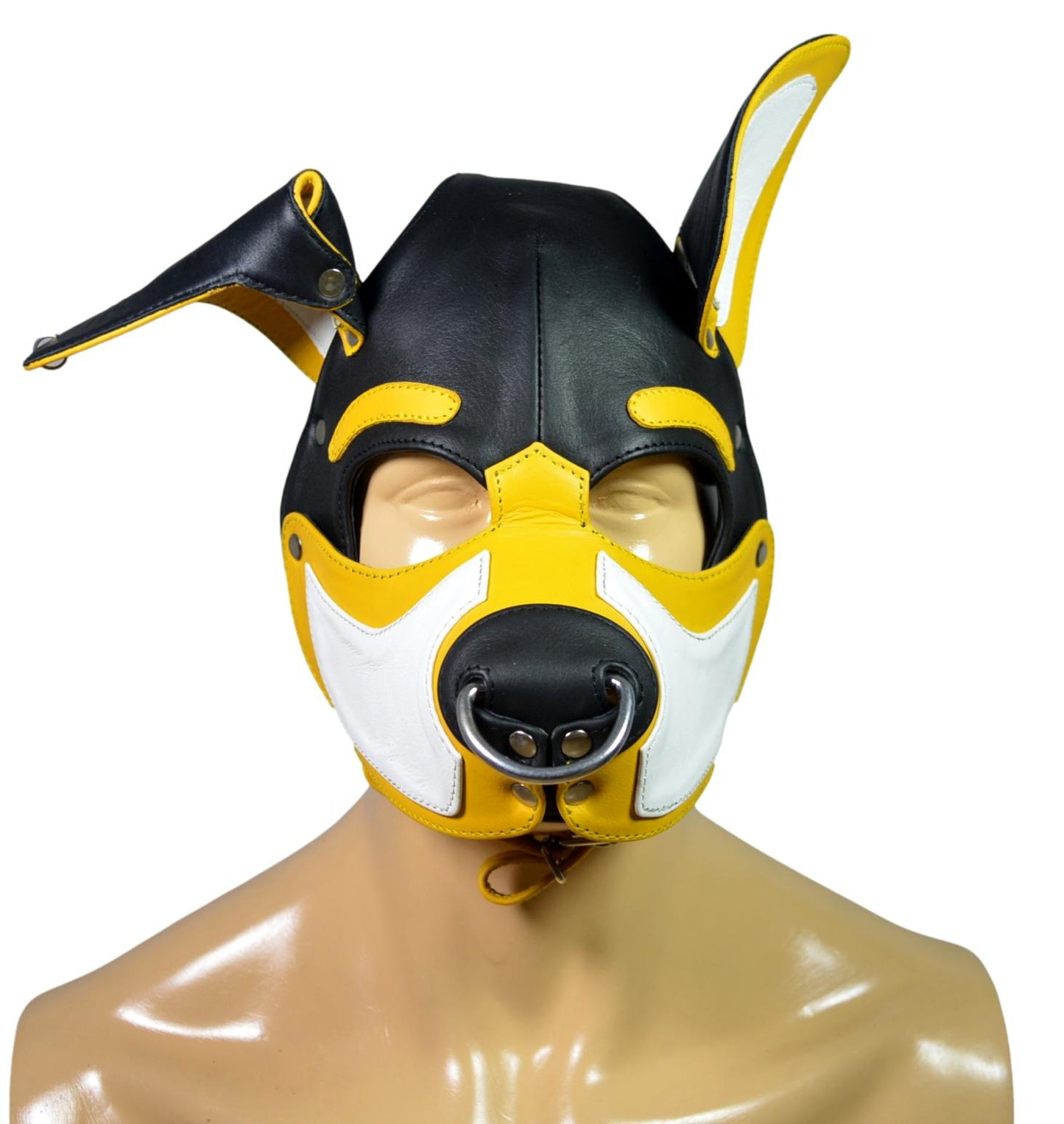 Leather Puppy Mask Hood Human puppy Floppy Ears - MRI Leathers