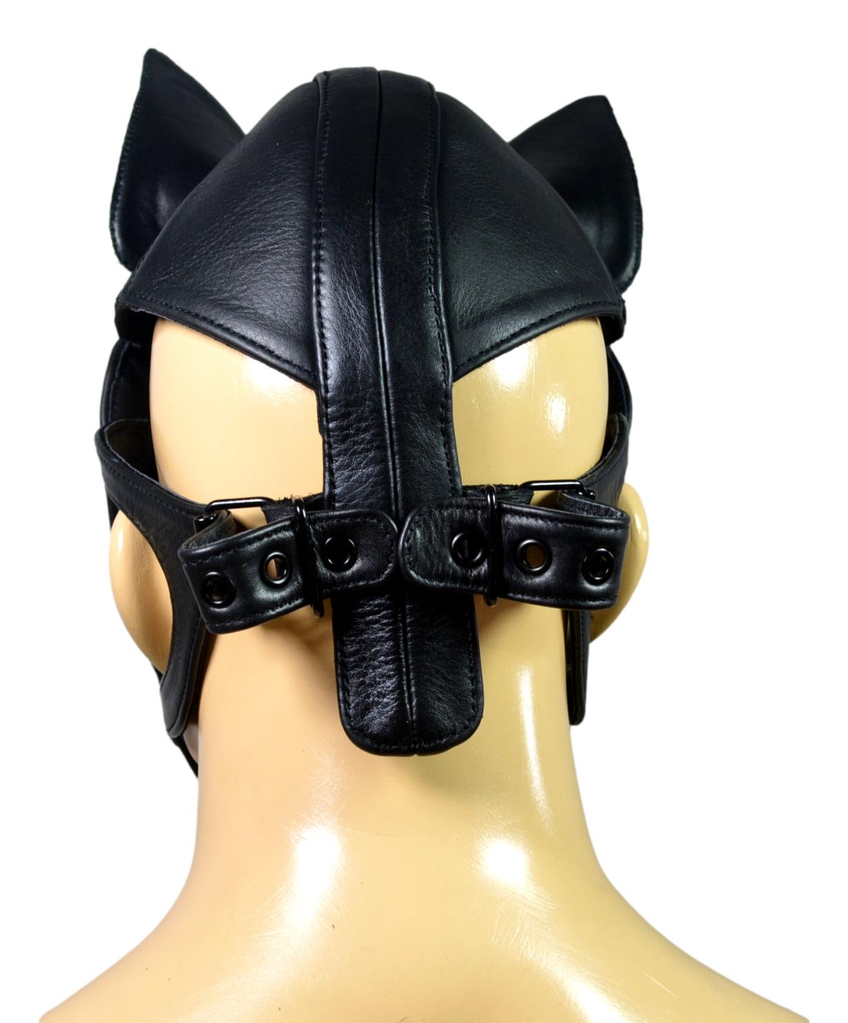 Leather Puppy Mask Hood removable muzzle - MRI Leathers