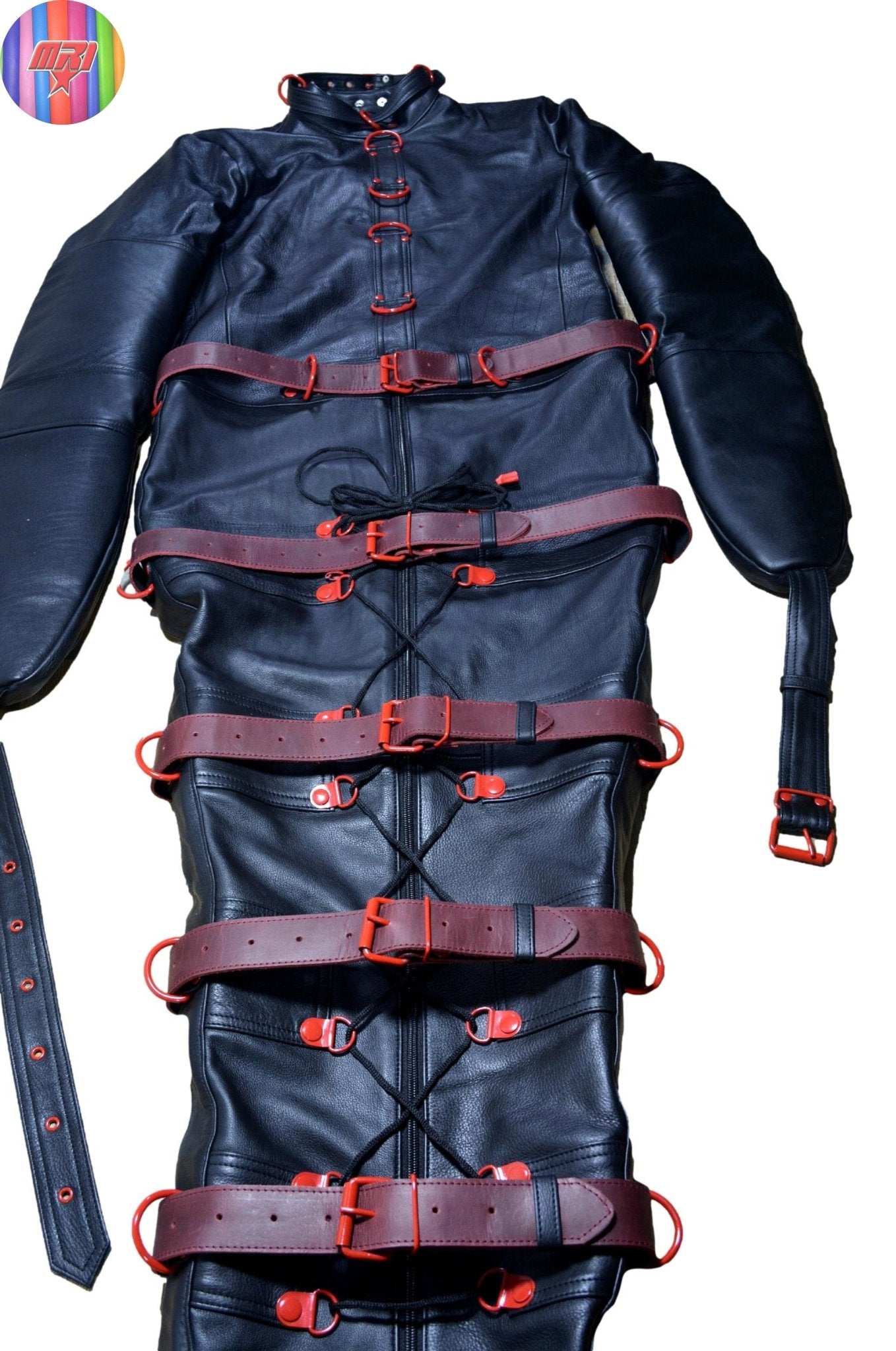 Real Leather Sleeping Bag Bondage Body Bag Bdsm Mummy Seductive Restricted/Leather BDSM Sleep Sack With Leather Belts and nipple flaps - MRI Leathers