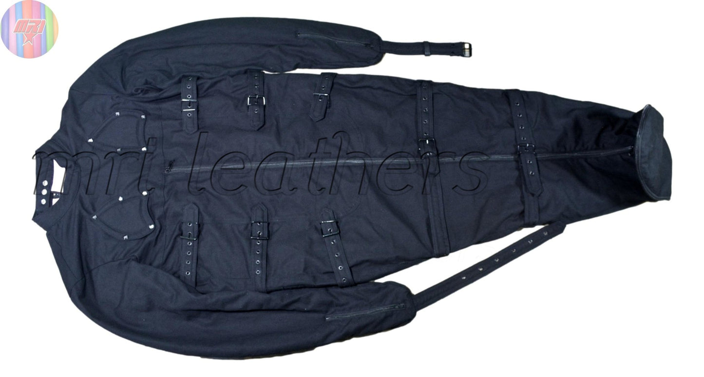 Sleep sack Pink Black Textile – Fully Enclosed Soft Bondage Body Bag with Buckles and Zippers | Restriction Sleep Sack by MRI Leather - MRI Leathers