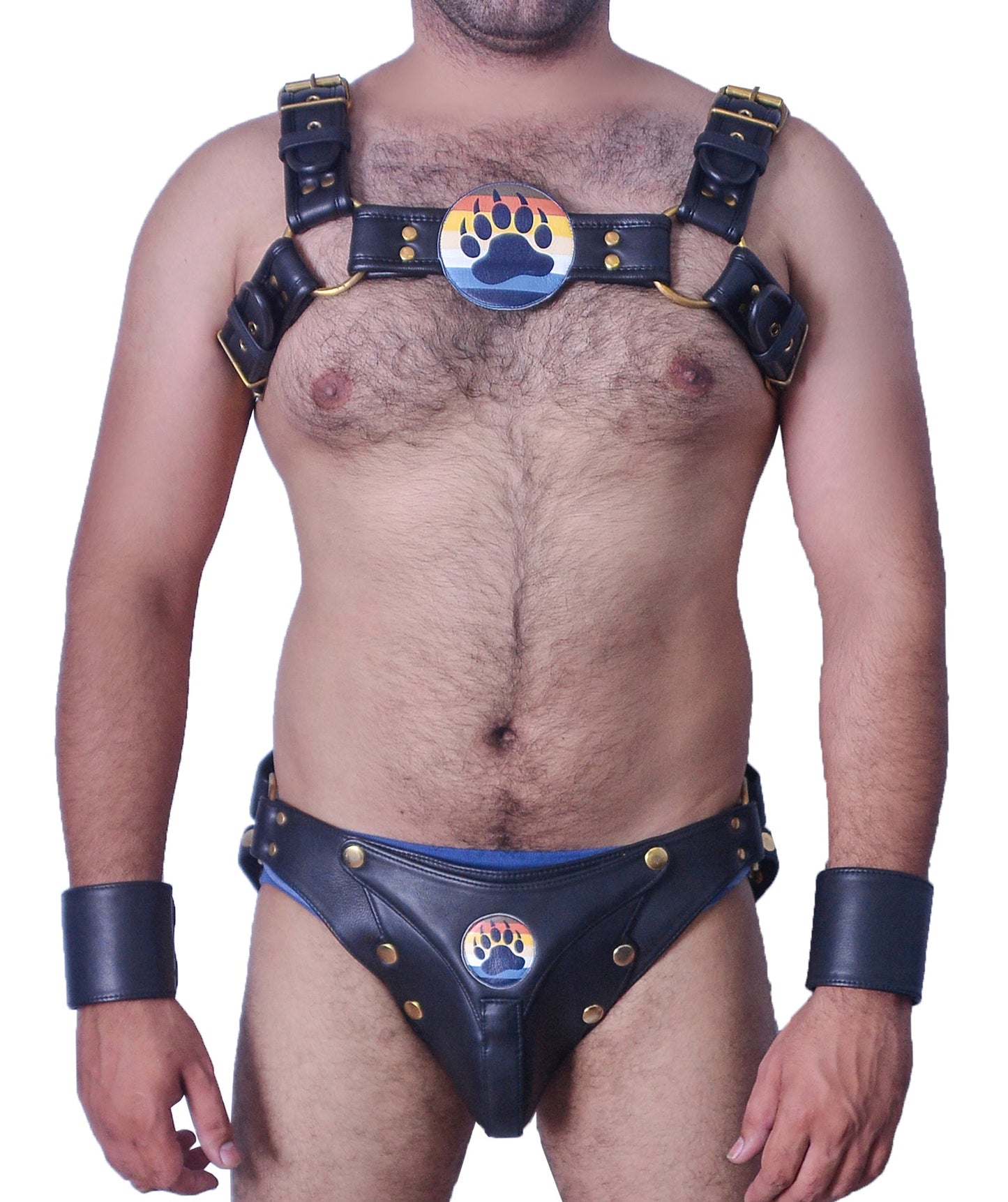 American hero harness men Leather Harness Body Chest Bulldog harness adjustable chest - MRI Leathers