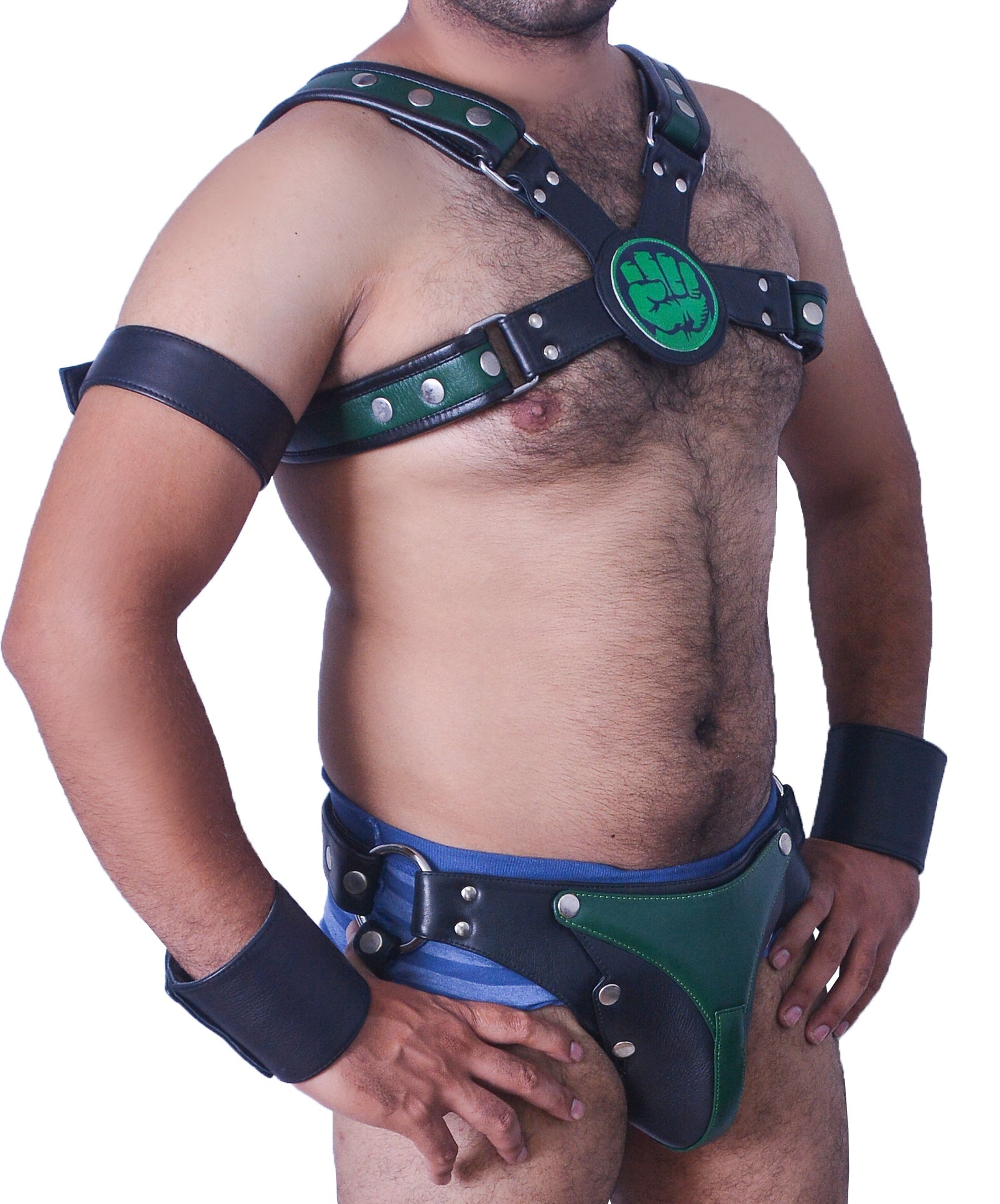 American hero harness men Leather Harness Body Chest Bulldog harness adjustable chest - MRI Leathers