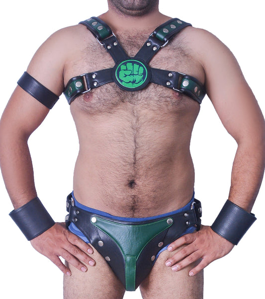 American hero harness men Leather Harness Body Chest Bulldog harness adjustable chest - MRI Leathers