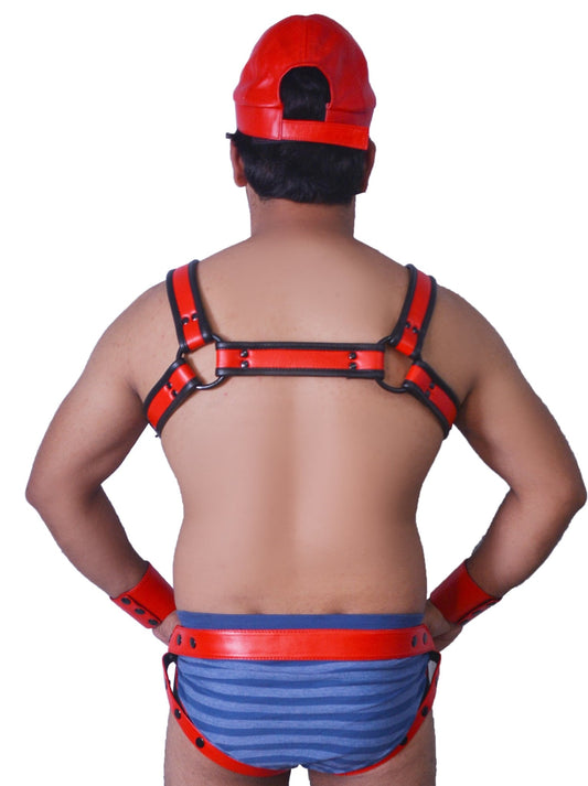 American hero harness men Leather Harness Body Chest Bulldog harness adjustable chest - MRI Leathers