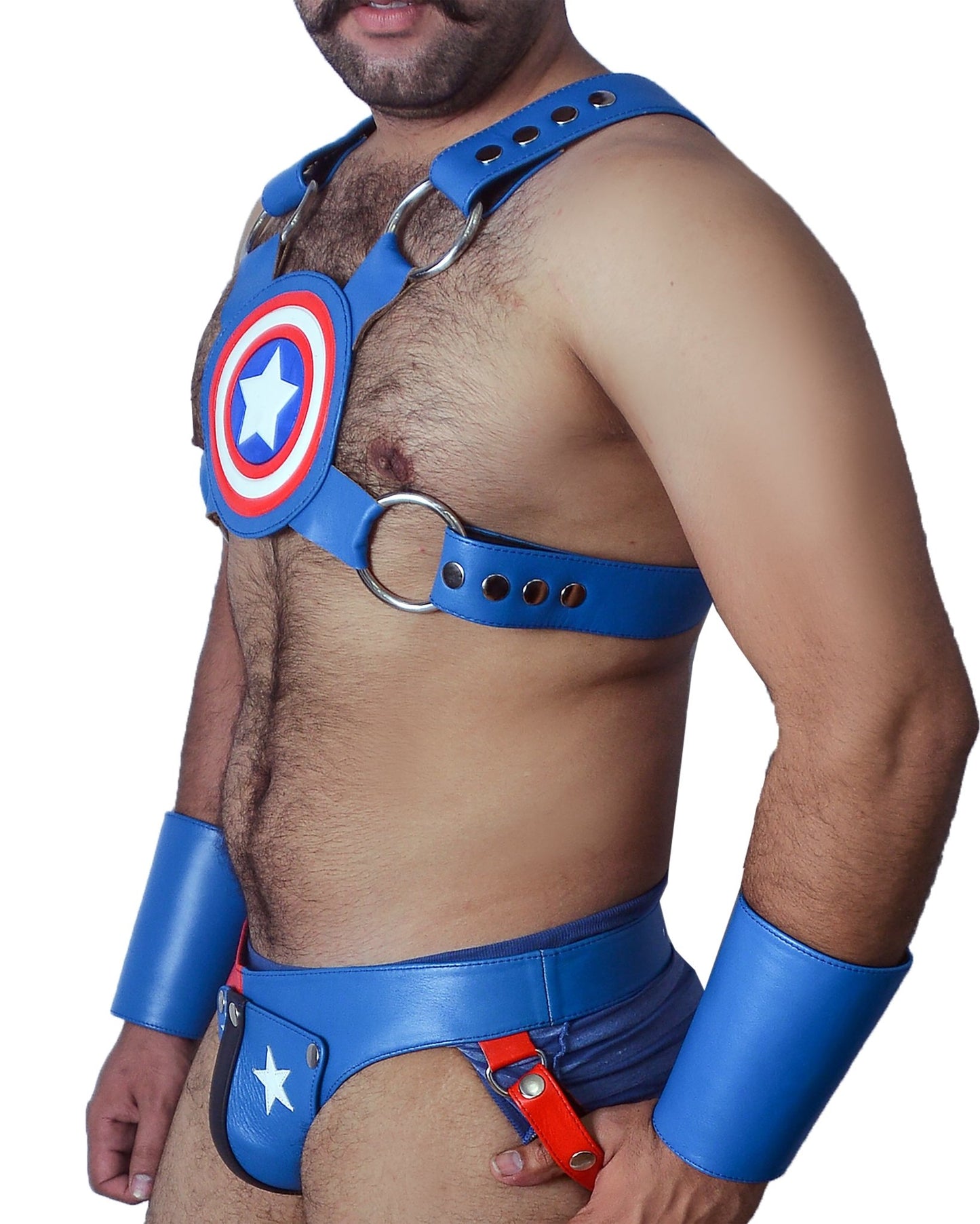 American hero harness men Leather Harness Body Chest Bulldog harness adjustable chest - MRI Leathers