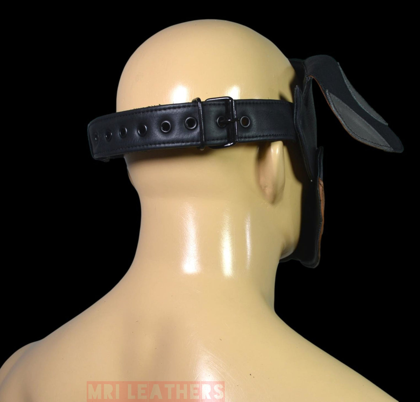 Catahoula Leopard Dog Leather Puppy Mask Hood Floppy Ears - MRI Leathers