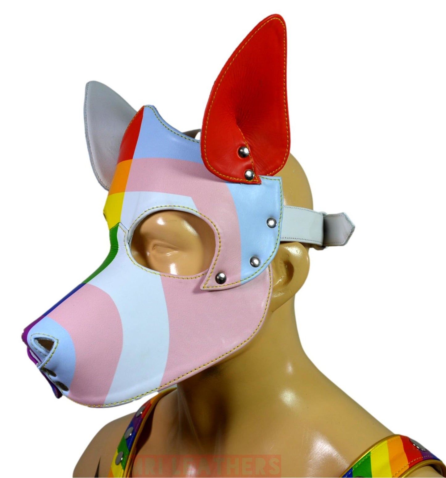 Human Pup Hood Leather Puppy Printed mask pride - MRI Leathers