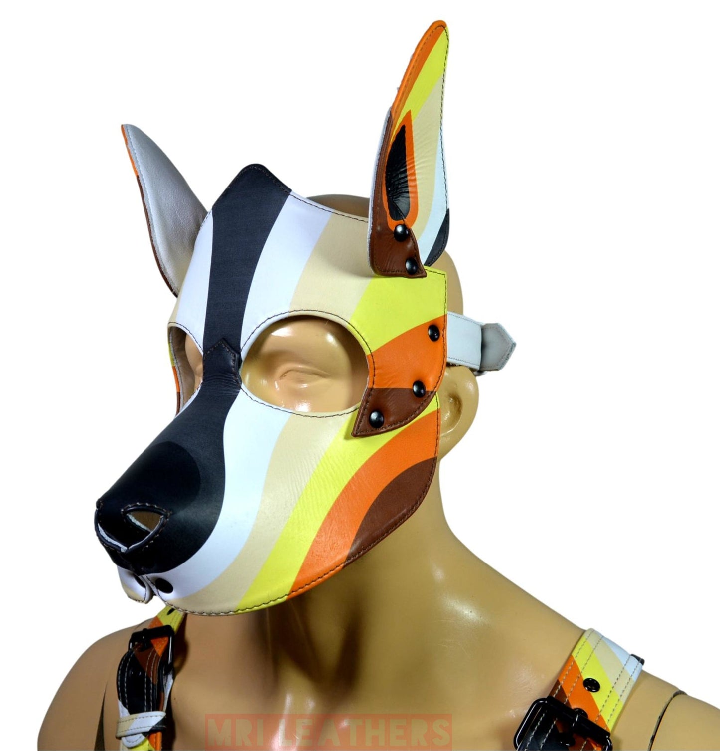 Human Pup Hood Leather Puppy Printed mask pride Bear - MRI Leathers