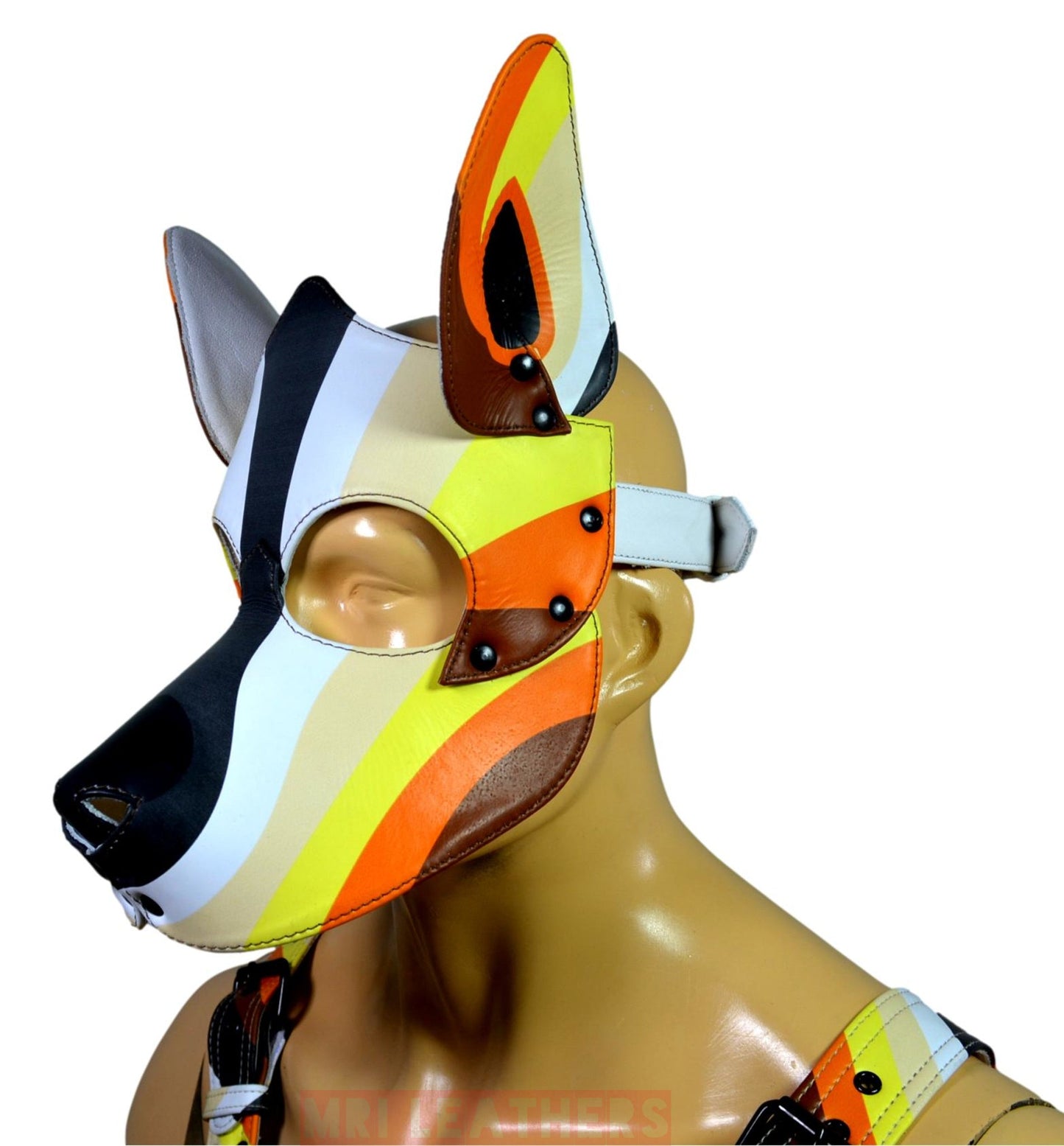 Human Pup Hood Leather Puppy Printed mask pride Bear - MRI Leathers