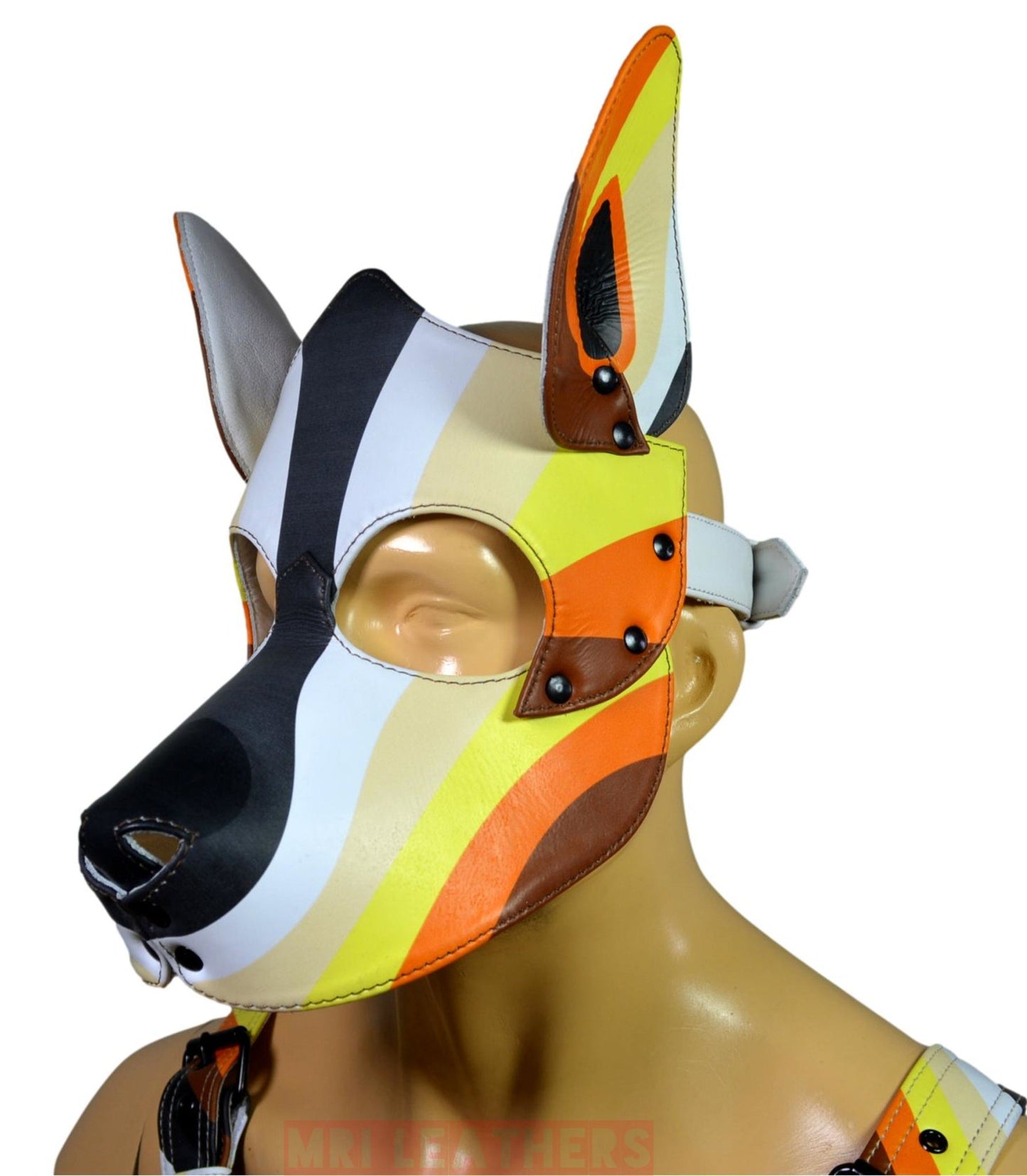 Human Pup Hood Leather Puppy Printed mask pride Bear - MRI Leathers