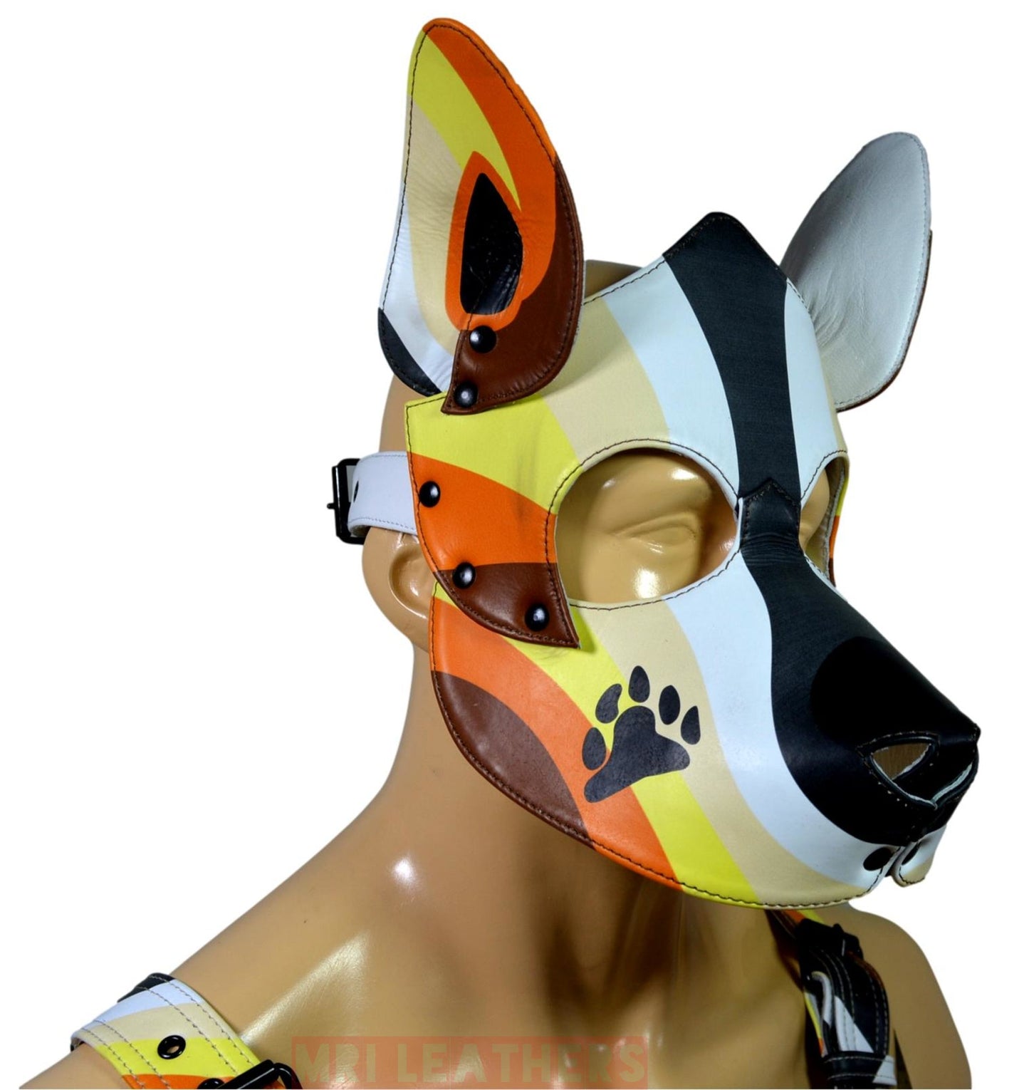 Human Pup Hood Leather Puppy Printed mask pride Bear - MRI Leathers