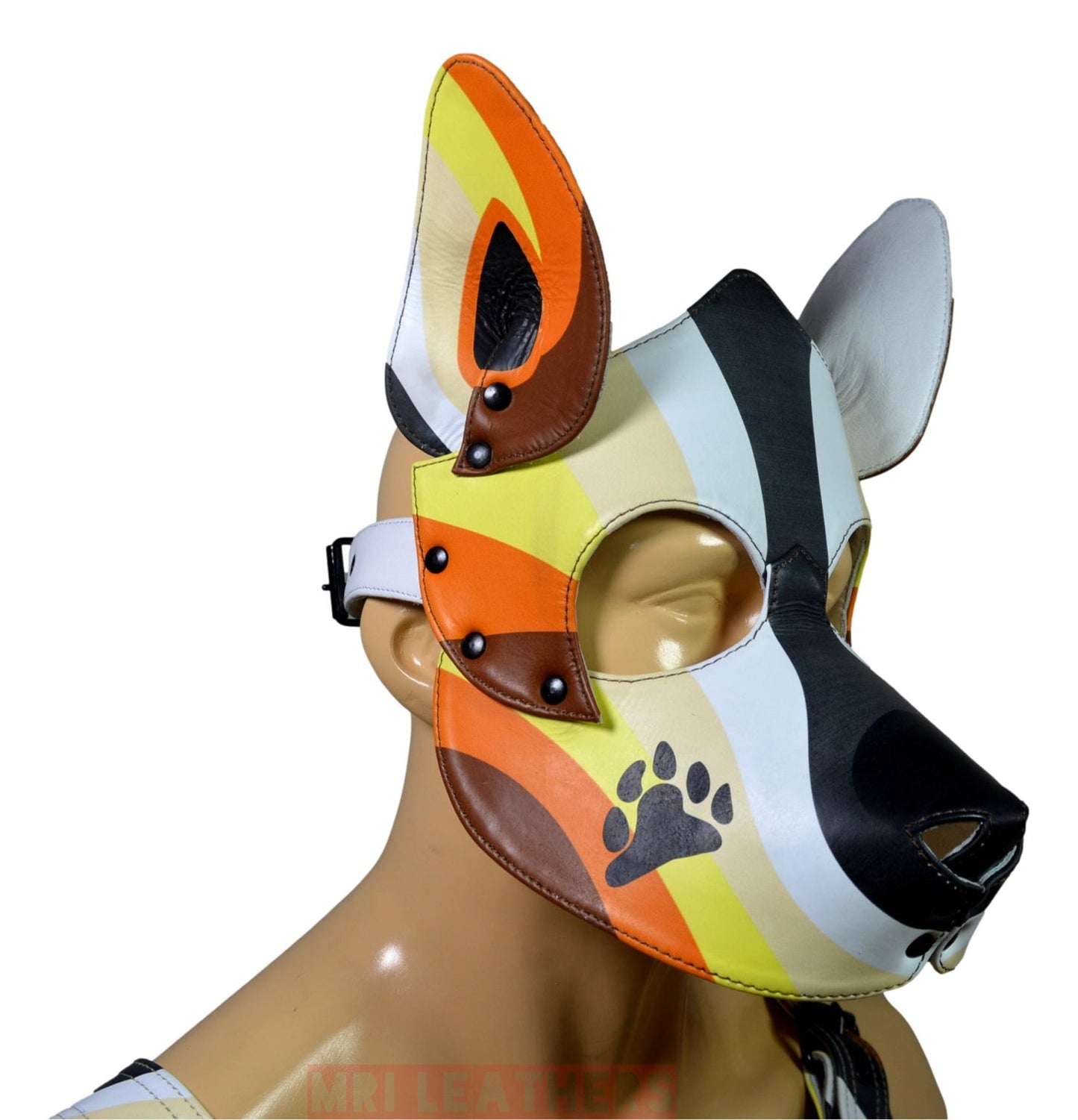 Human Pup Hood Leather Puppy Printed mask pride Bear - MRI Leathers