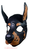 Leather Doberman Puppy Mask Hood removable muzzle - MRI Leathers