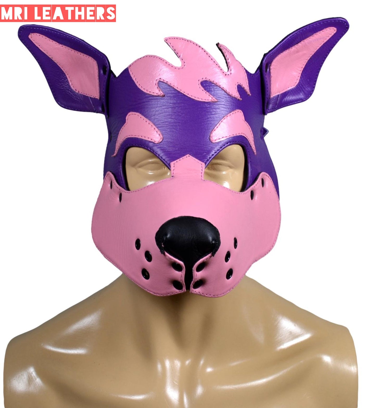 Leather Dog Mask Leather Dog Mask Dog Hood Pet Play Hood Puppy Mask - MRI Leathers