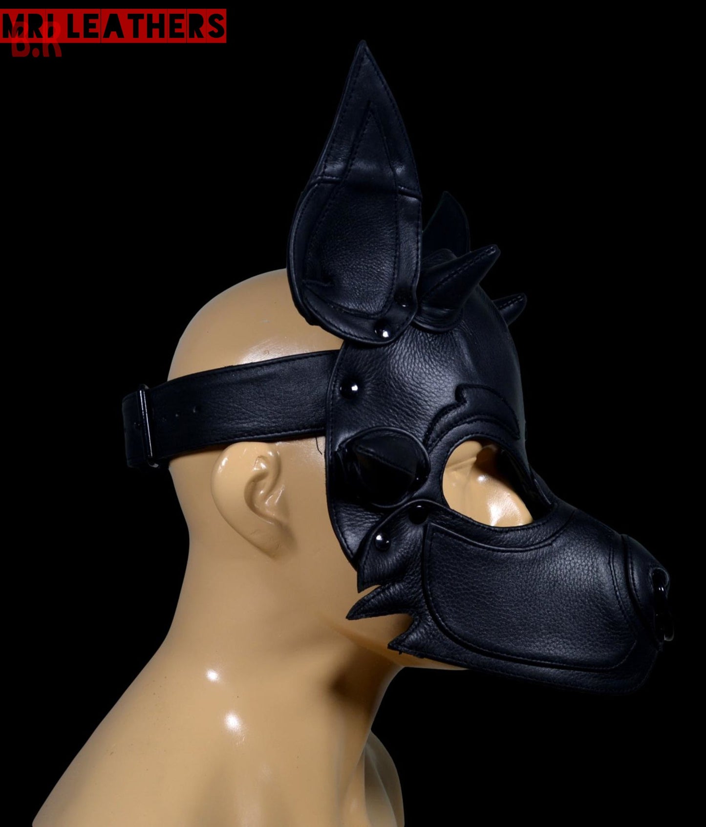 Leather Dog Mask Leather Dog Mask Dog Hood Pet Play Hood Puppy Mask - MRI Leathers