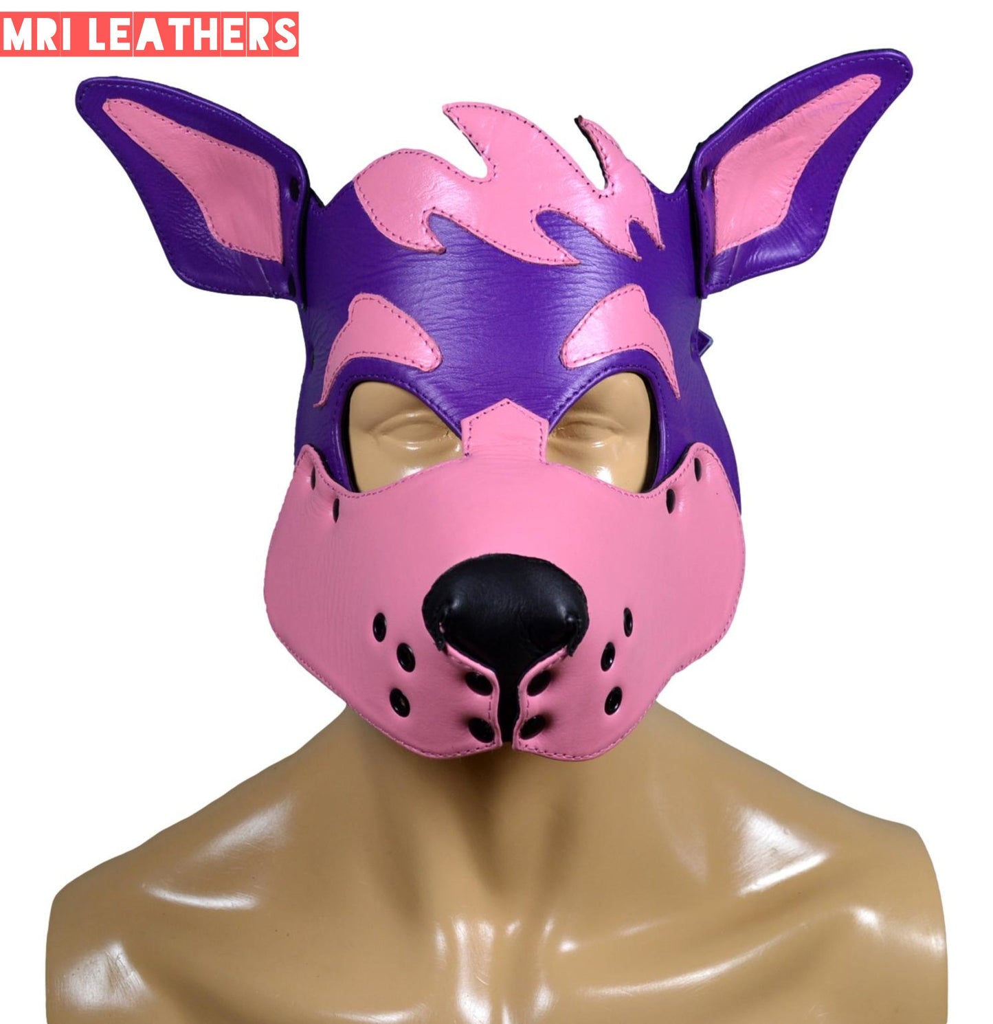 Leather Dog Mask Leather Dog Mask Dog Hood Pet Play Hood Puppy Mask - MRI Leathers