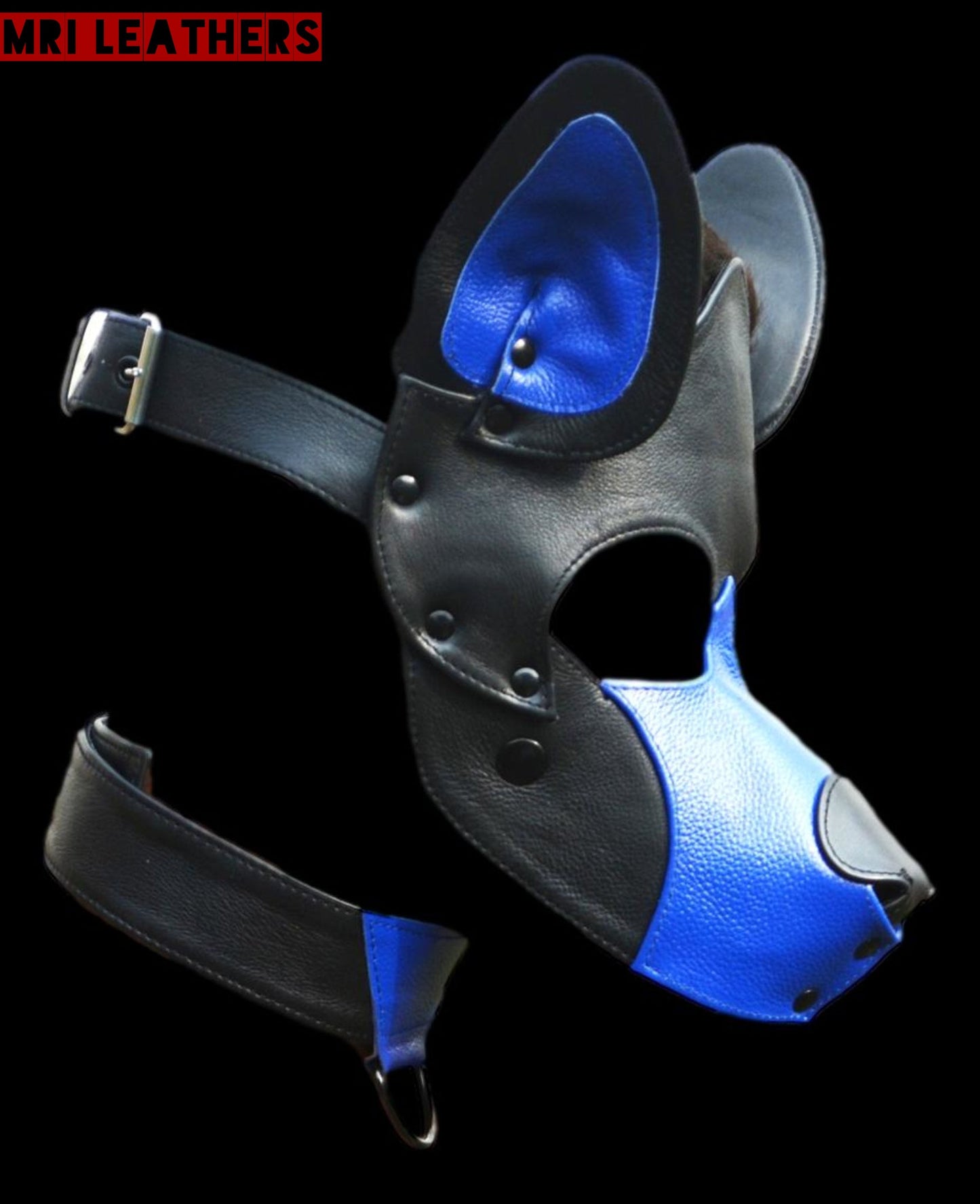 Leather Dog Mask Leather Dog Mask Dog Hood Pet Play Hood Puppy Mask - MRI Leathers
