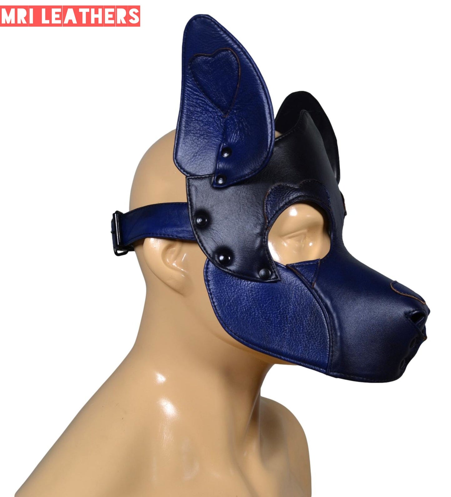 Leather Dog Mask Leather Dog Mask Dog Hood Pet Play Hood Puppy Mask - MRI Leathers