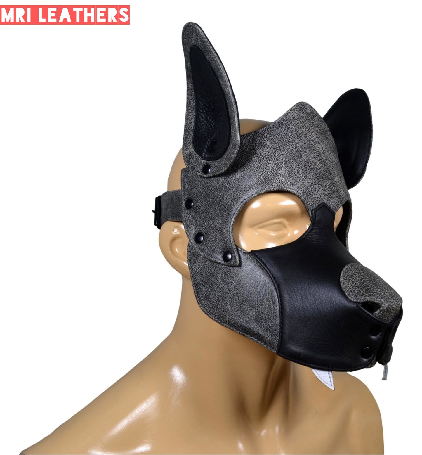 Leather Dog Mask Leather Dog Mask Dog Hood Pet Play Hood Puppy Mask - MRI Leathers