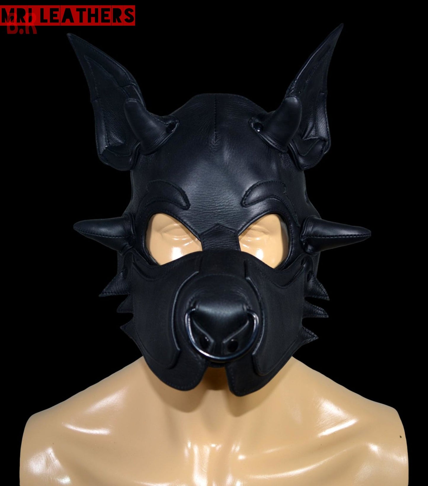 Leather Dog Mask Leather Dog Mask Dog Hood Pet Play Hood Puppy Mask - MRI Leathers