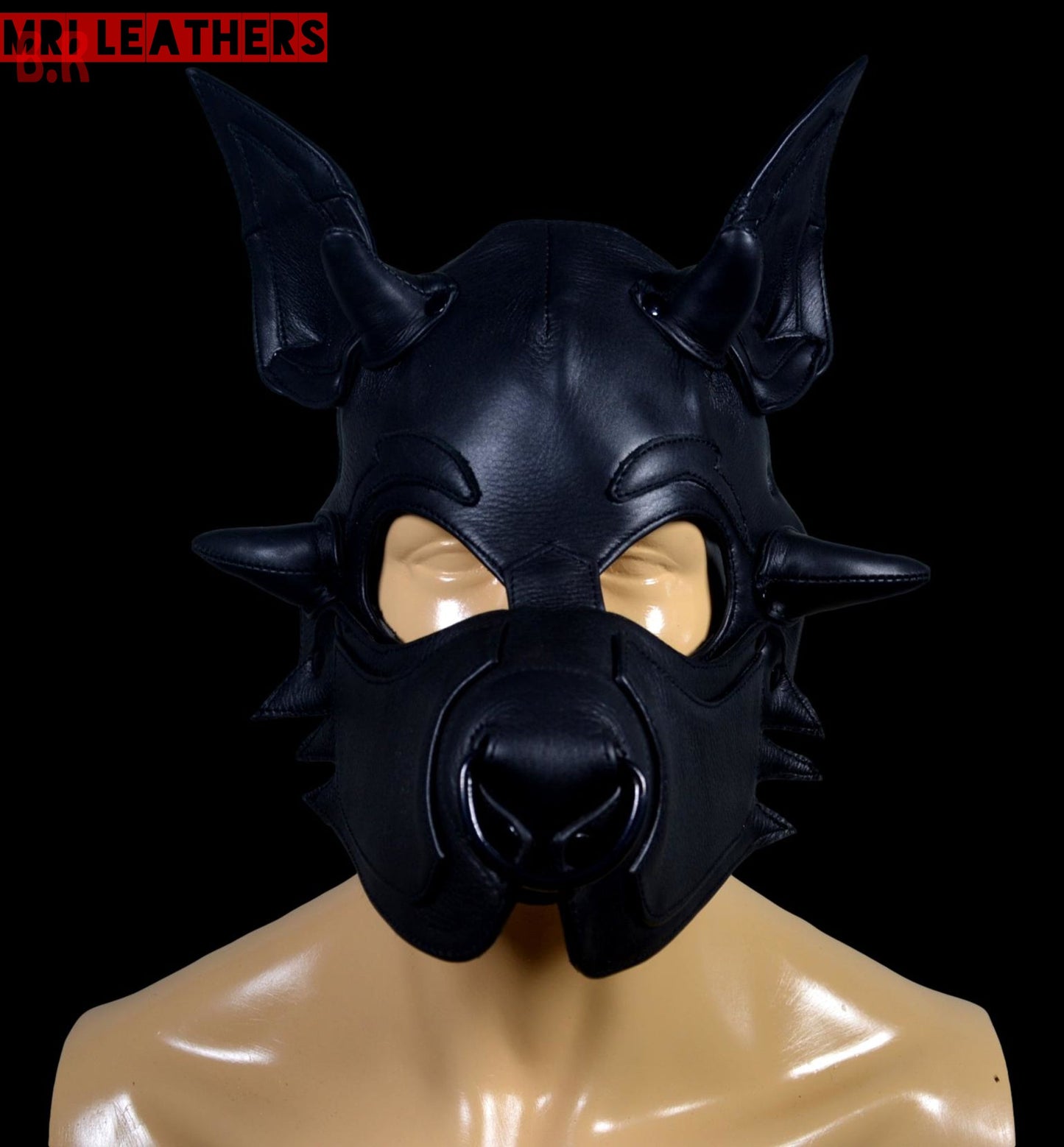 Leather Dog Mask Leather Dog Mask Dog Hood Pet Play Hood Puppy Mask - MRI Leathers