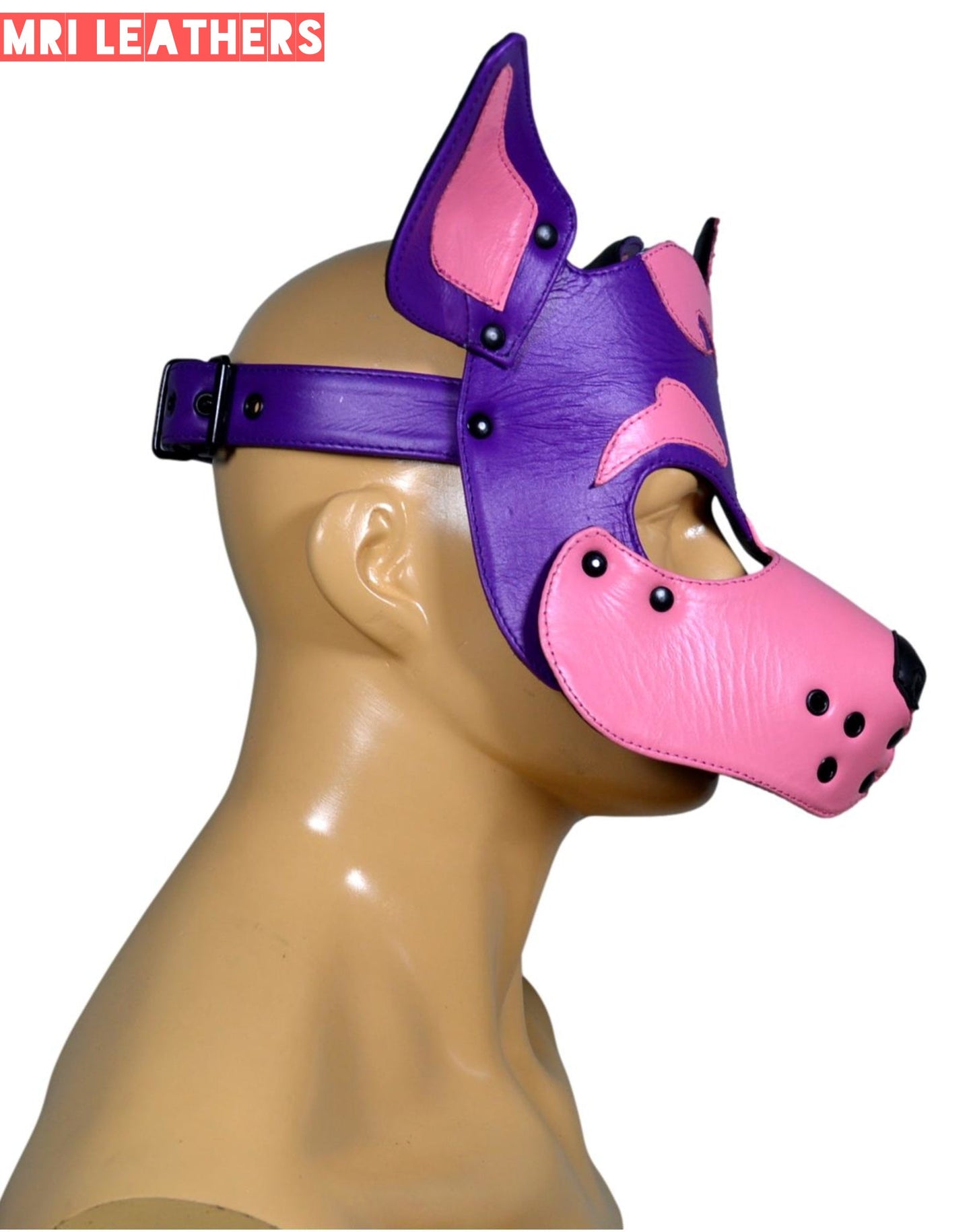Leather Dog Mask Leather Dog Mask Dog Hood Pet Play Hood Puppy Mask - MRI Leathers