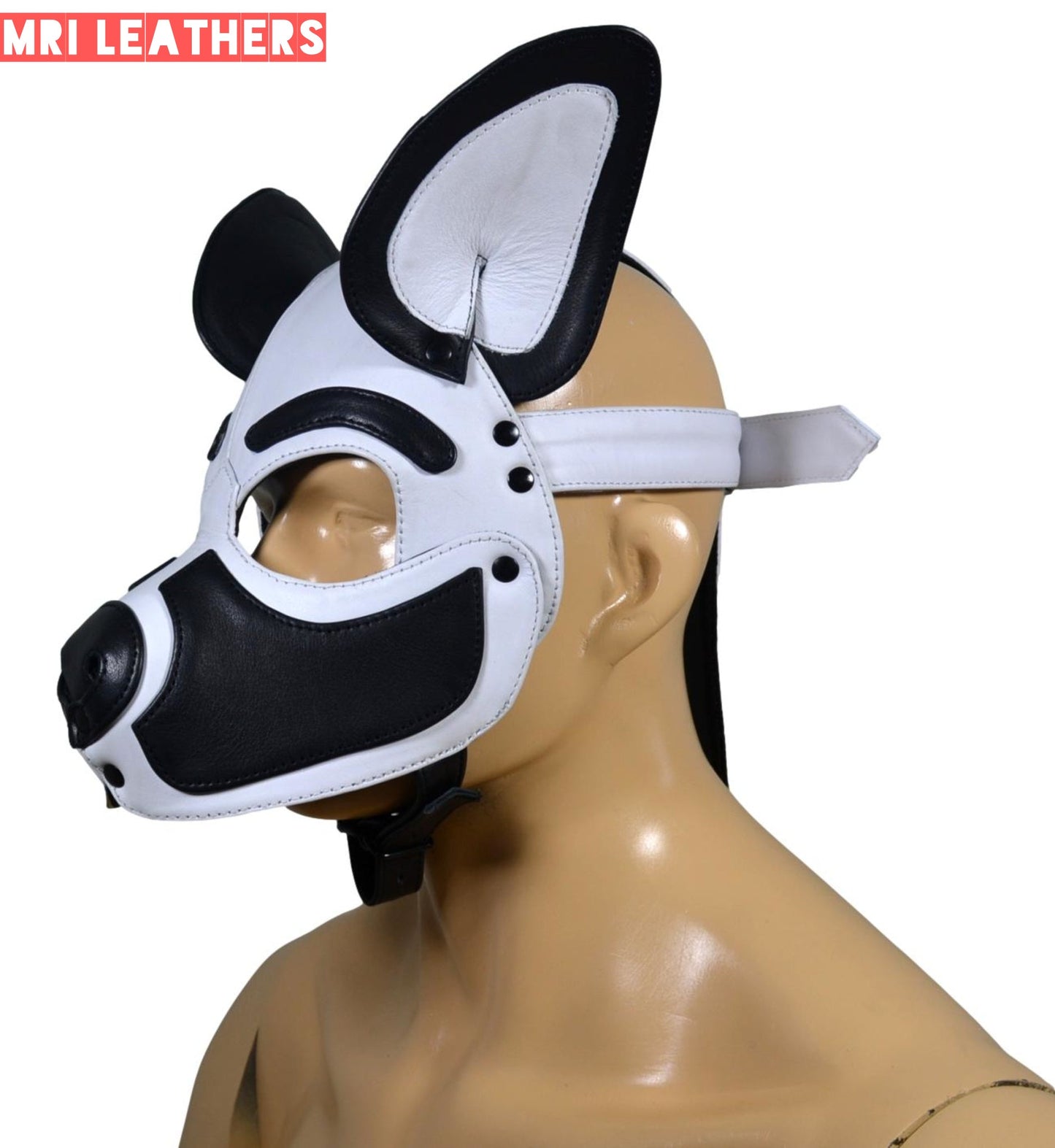 Leather Dog Mask Leather Dog Mask Dog Hood Pet Play Hood Puppy Mask - MRI Leathers