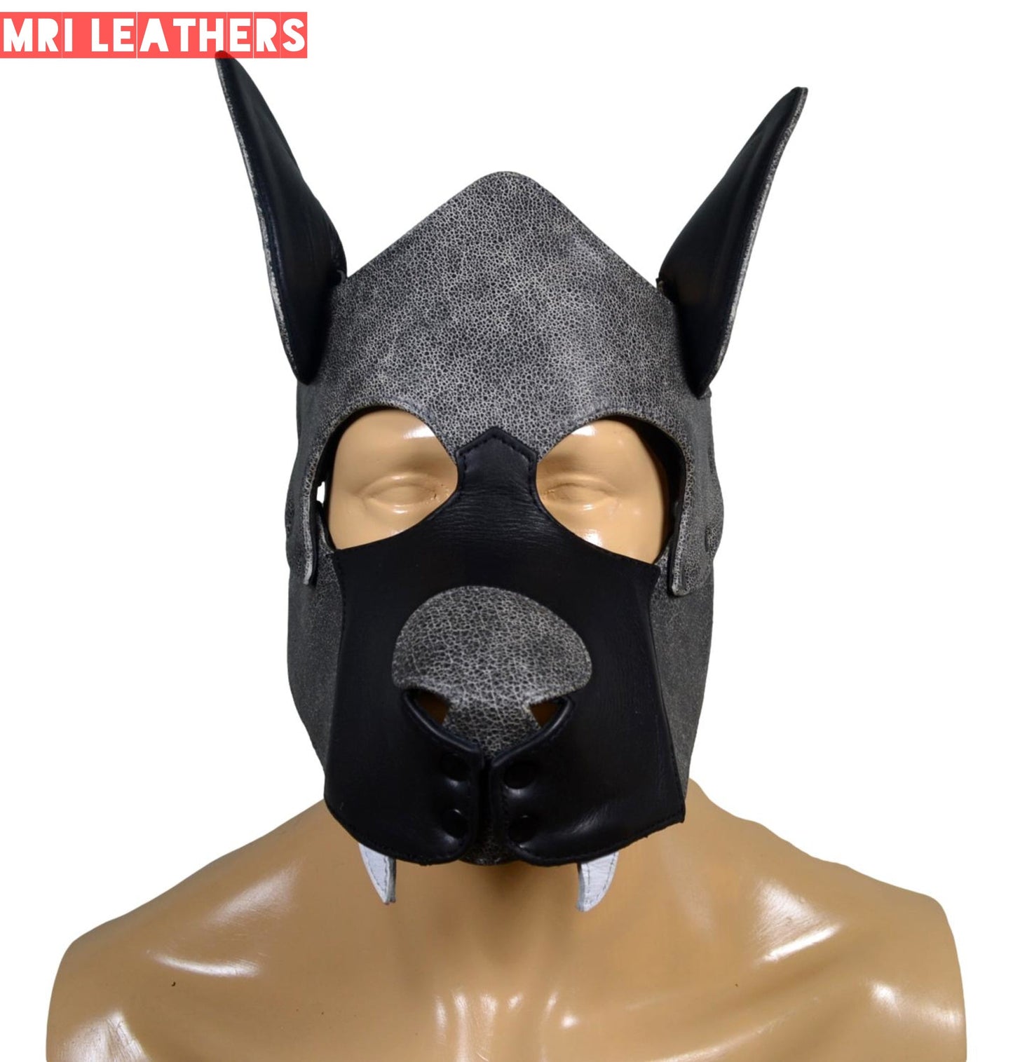 Leather Dog Mask Leather Dog Mask Dog Hood Pet Play Hood Puppy Mask - MRI Leathers
