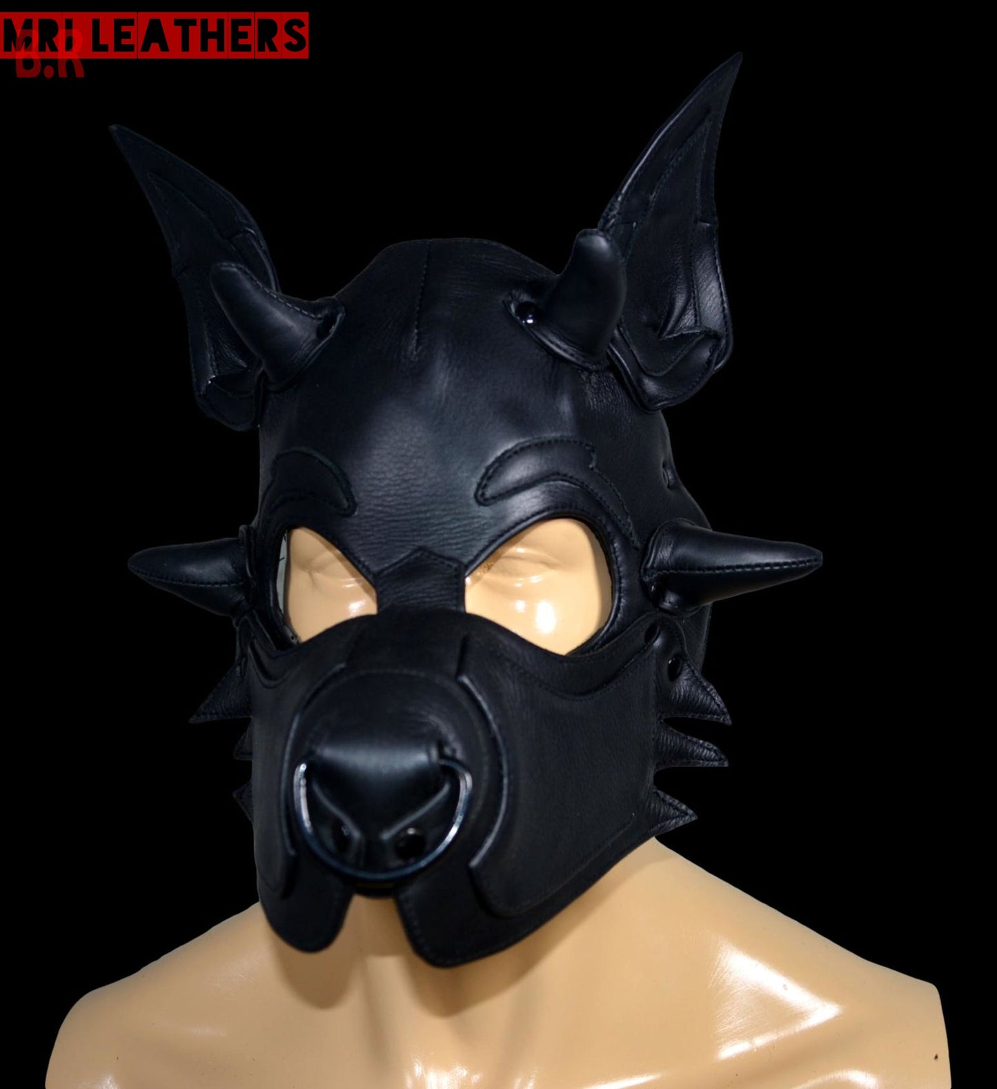 Leather Dog Mask Leather Dog Mask Dog Hood Pet Play Hood Puppy Mask - MRI Leathers