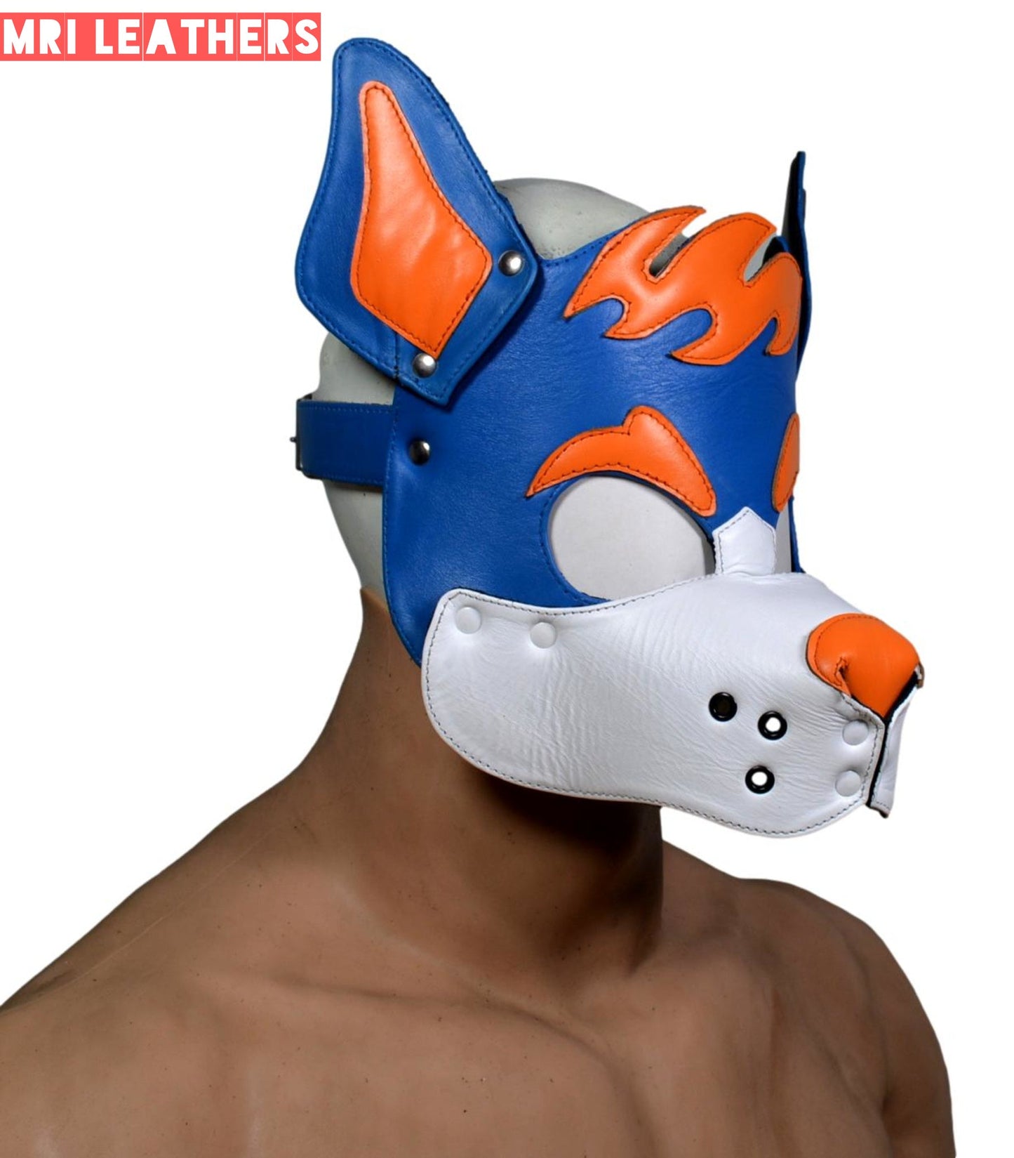 Leather Dog Mask Leather Dog Mask Dog Hood Pet Play Hood Puppy Mask - MRI Leathers