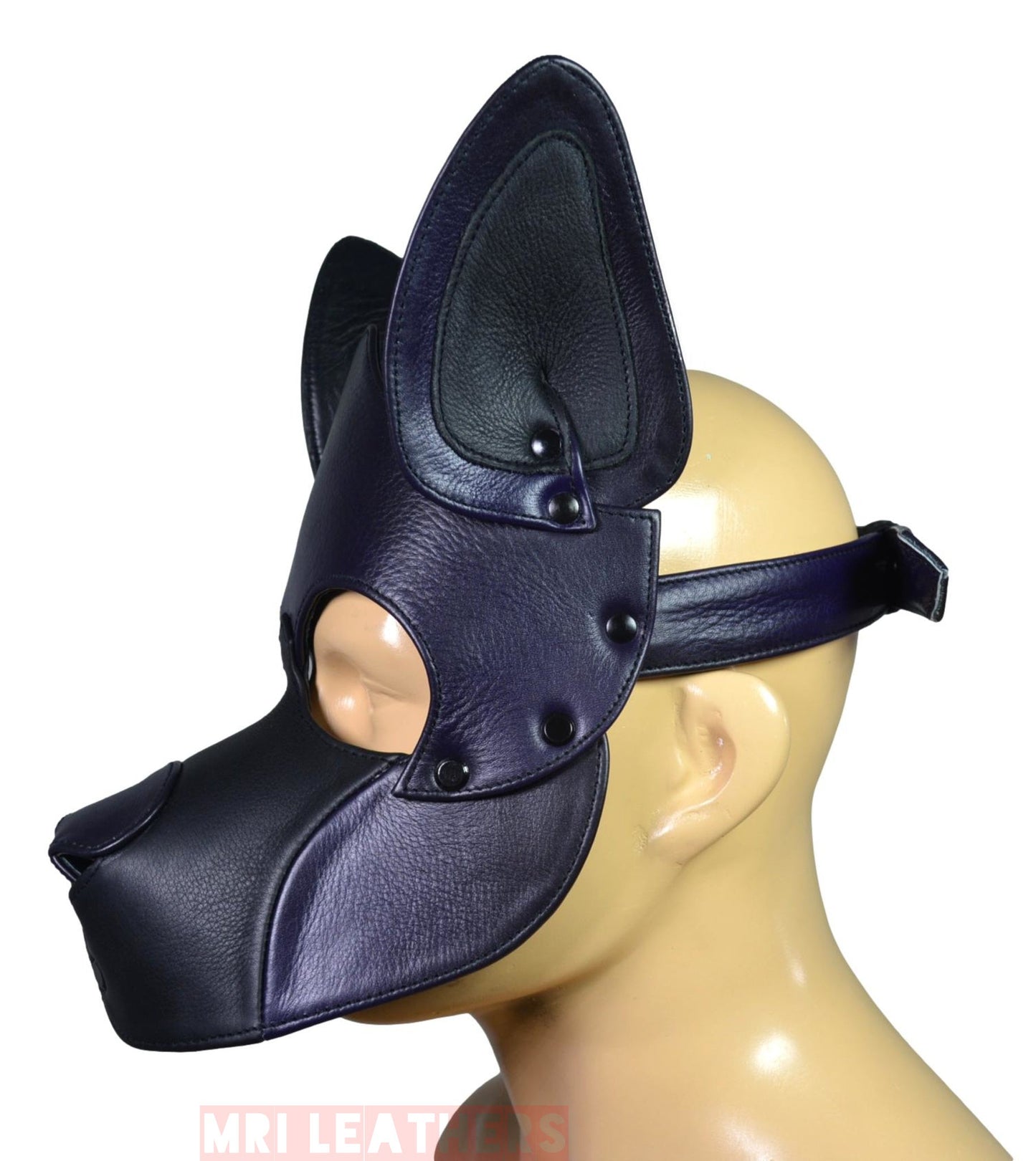 Leather Dog Mask Leather Dog Mask Dog Hood Pet Play Hood Puppy Mask - MRI Leathers