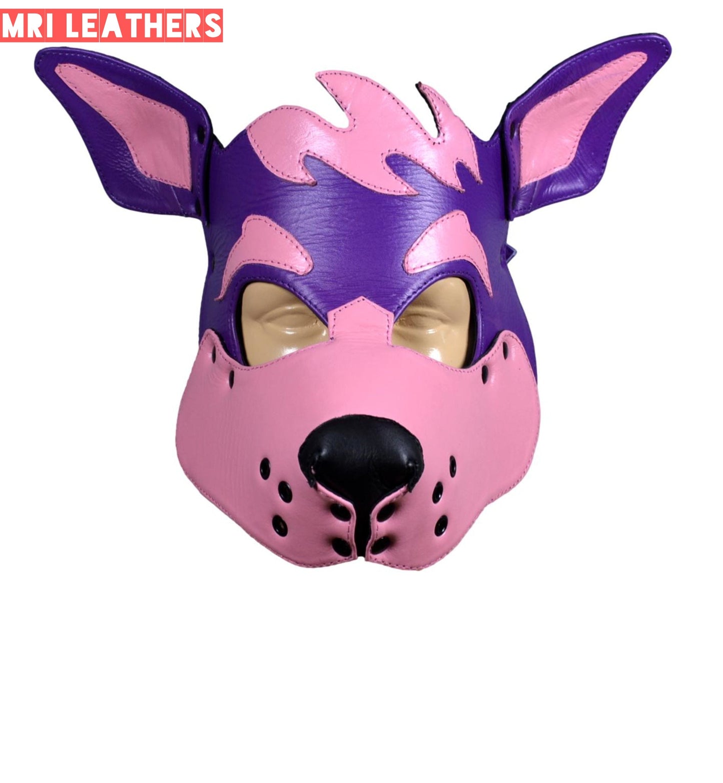 Leather Dog Mask Leather Dog Mask Dog Hood Pet Play Hood Puppy Mask - MRI Leathers