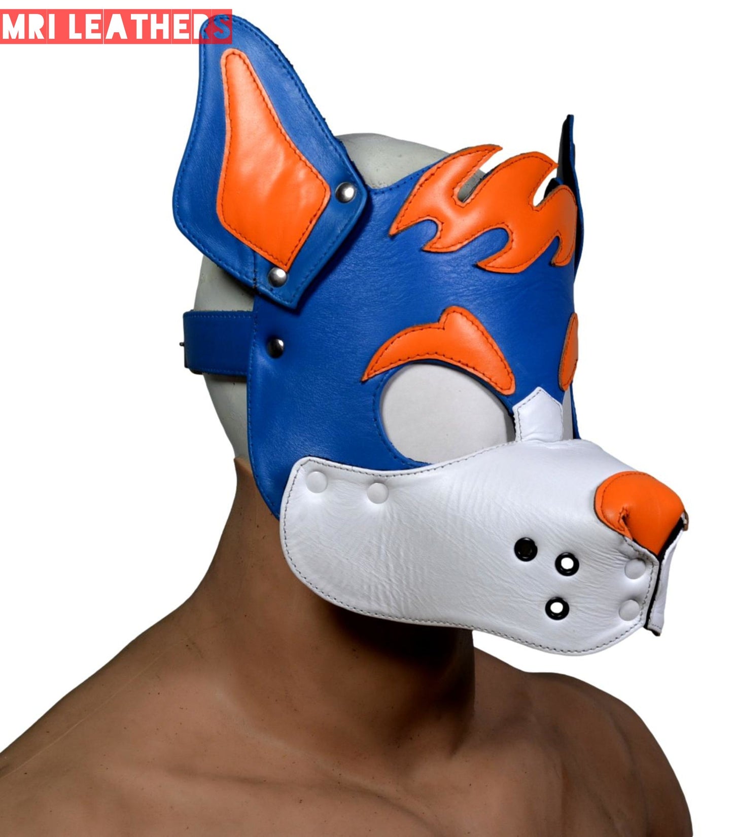 Leather Dog Mask Leather Dog Mask Dog Hood Pet Play Hood Puppy Mask - MRI Leathers
