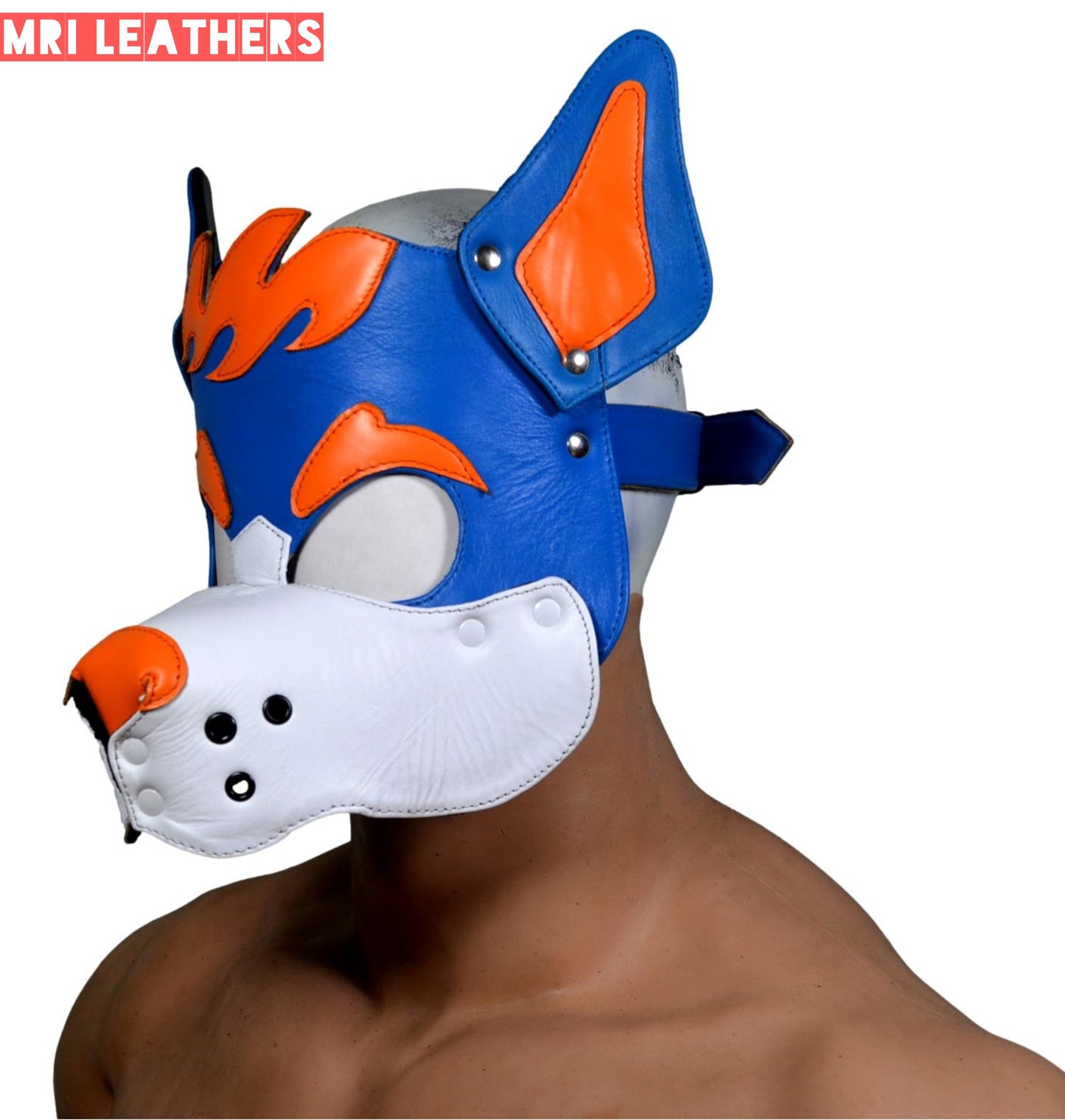 Leather Dog Mask Leather Dog Mask Dog Hood Pet Play Hood Puppy Mask - MRI Leathers