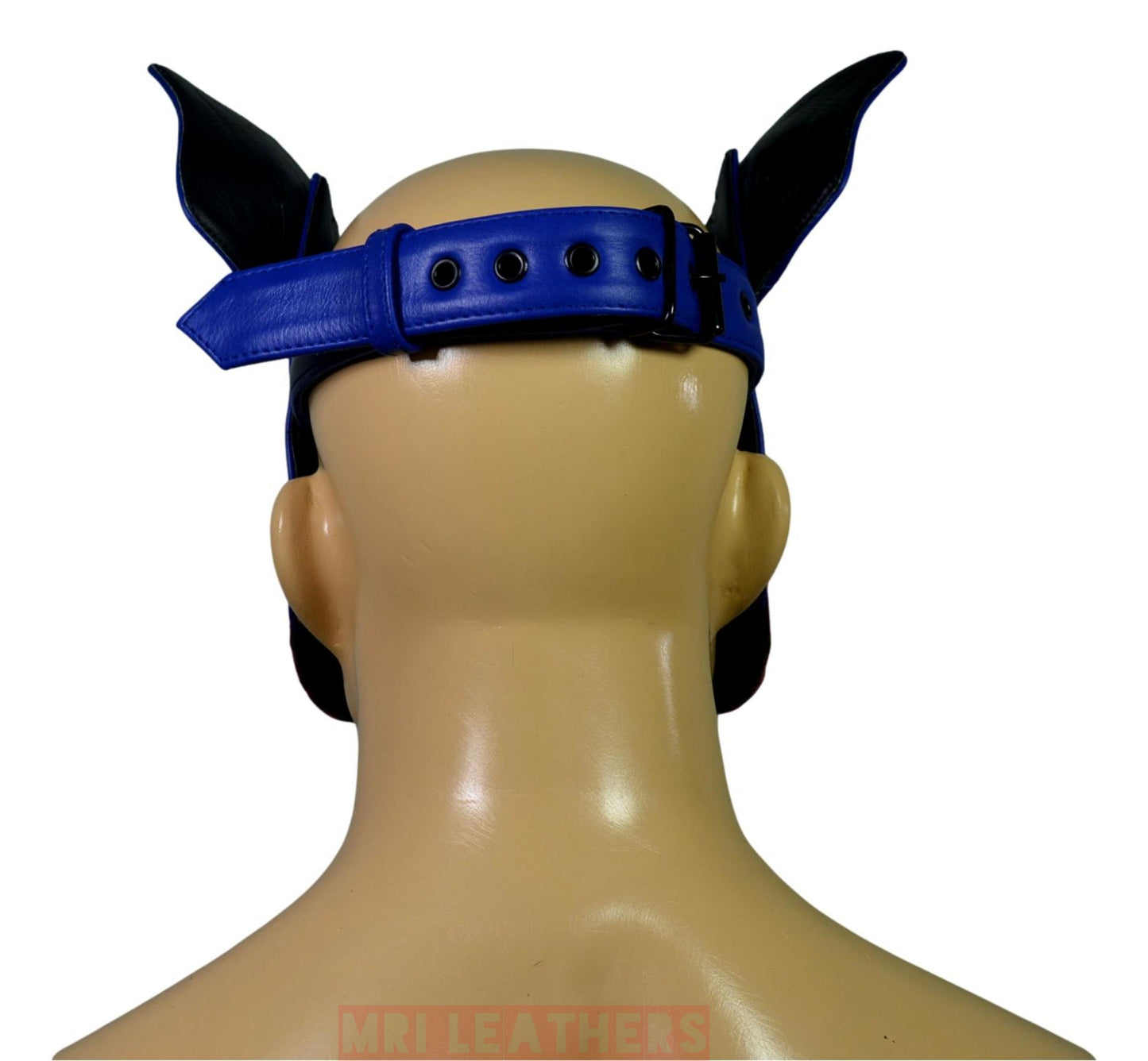 Leather Dog Mask Leather Dog Mask Dog Hood Pet Play Hood Puppy Mask Blue Pink - MRI Leathers