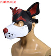 Leather Dog Mask Leather Dog Mask Dog Hood Pet Play Hood Puppy Mask Red - MRI Leathers