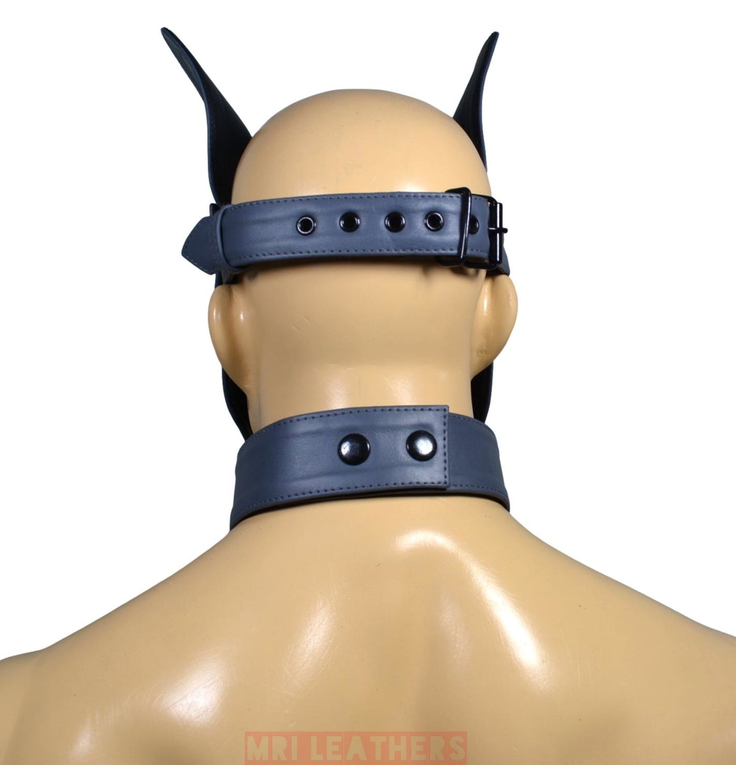 Leather Dog Mask Leather Pup Mask Dog Hood Pet Play Hood - MRI Leathers