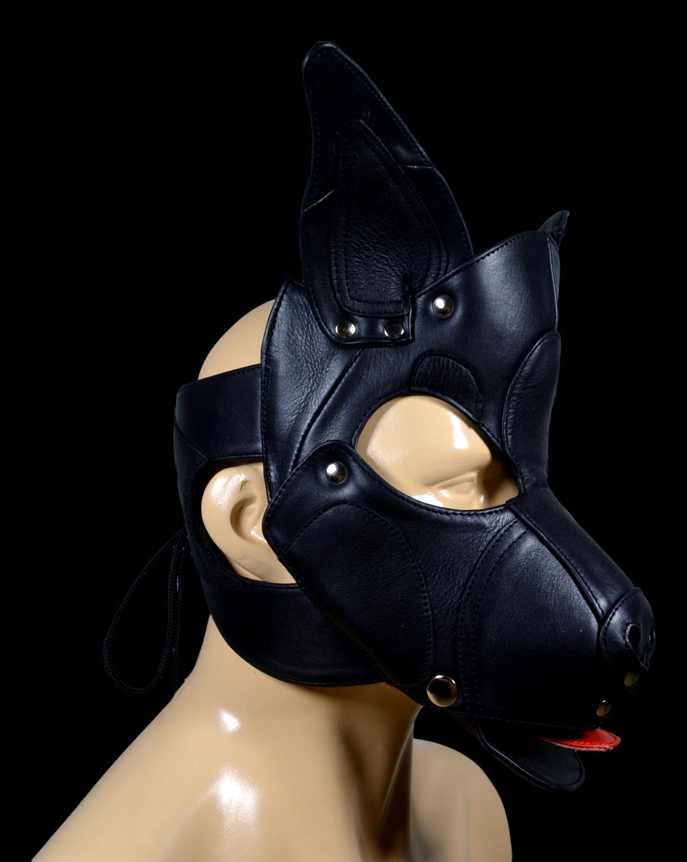 Leather Puppy Hood Puppy mask with Horns - MRI Leathers