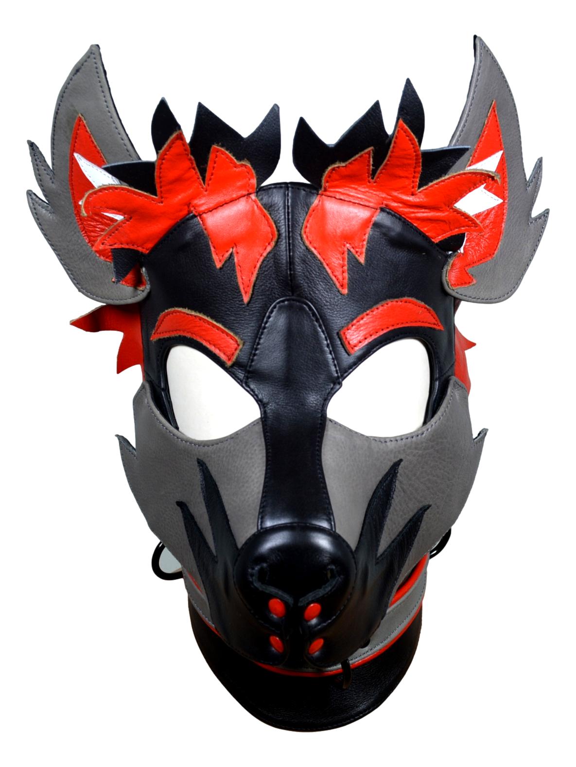 Leather Puppy Hood Puppy mask with Horns - MRI Leathers