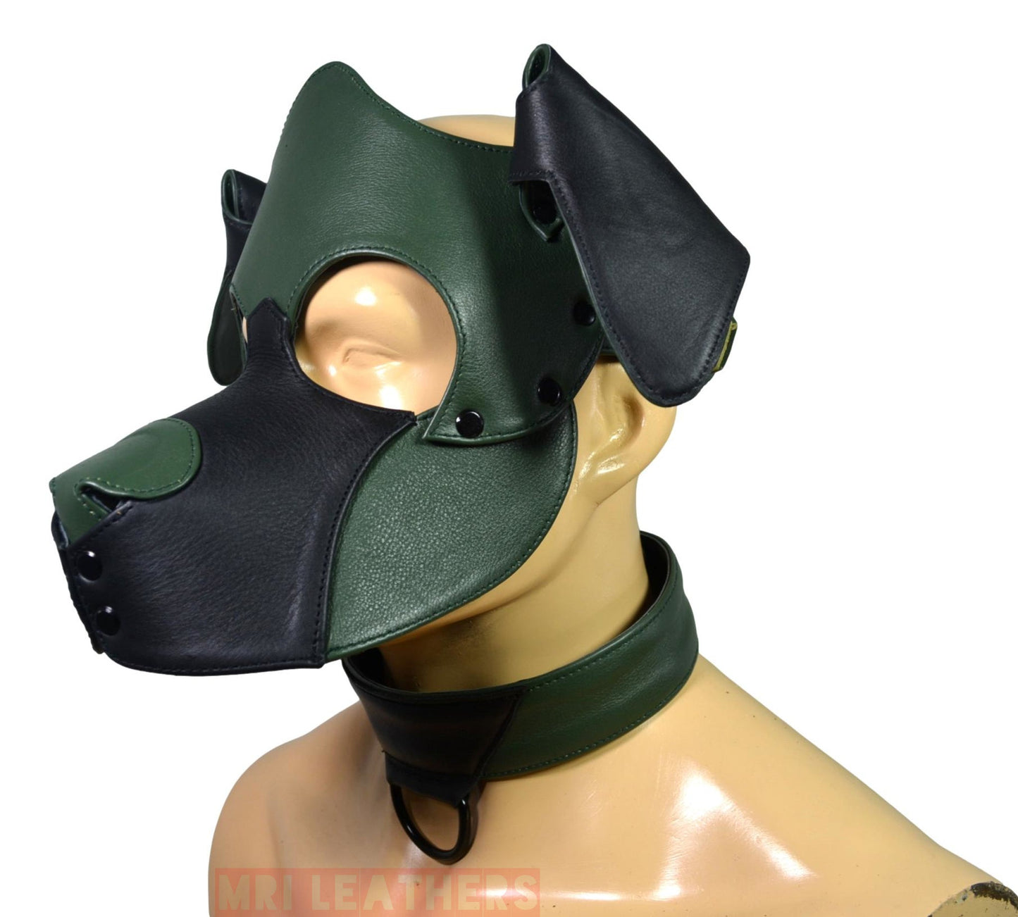 Leather Puppy Mask Hood Human puppy Floppy Ears - MRI Leathers