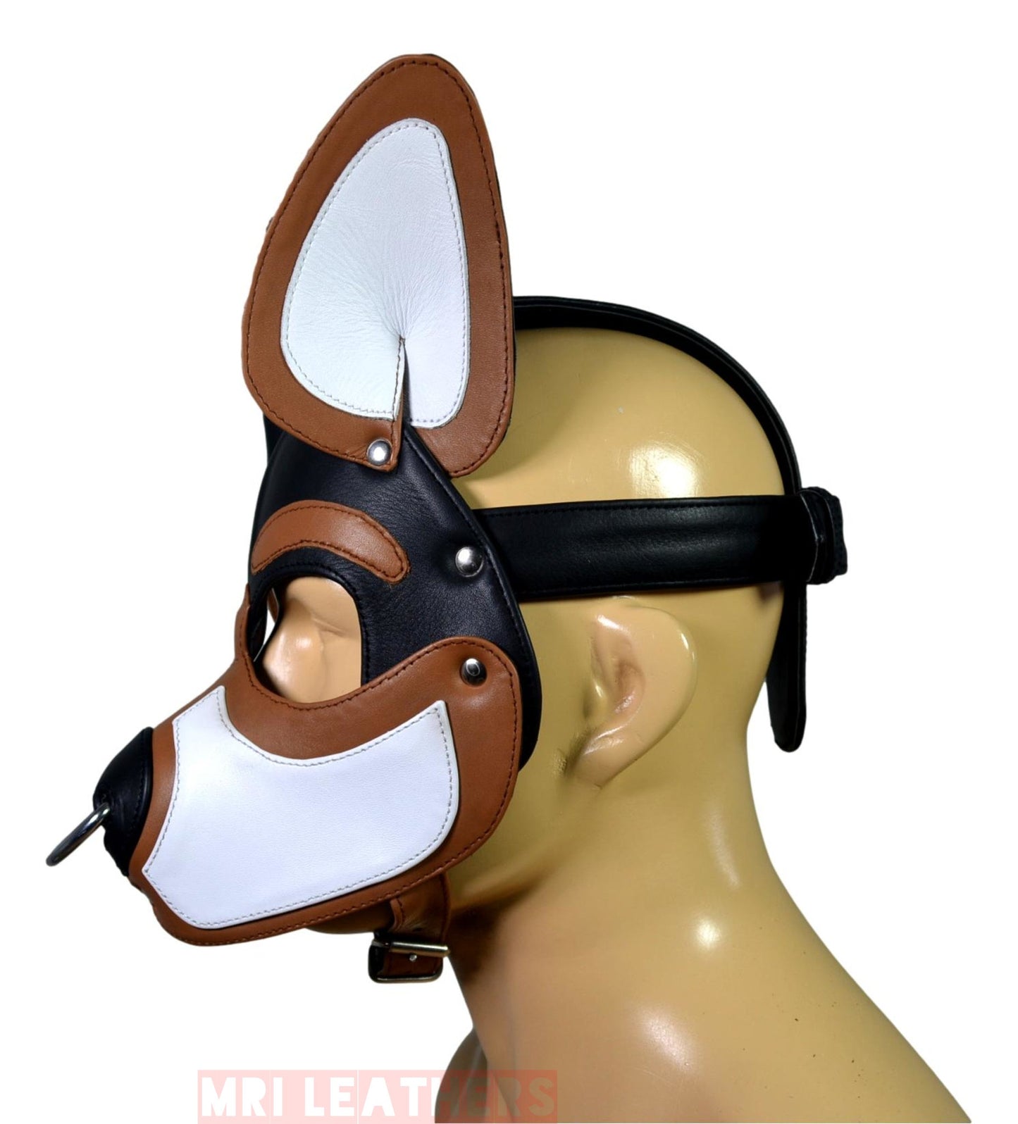 Leather Puppy Mask Hood Human puppy Floppy Ears - MRI Leathers