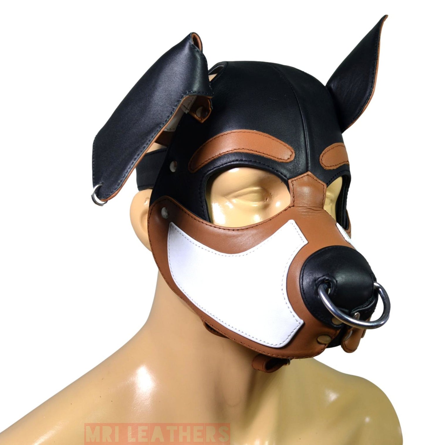 Leather Puppy Mask Hood Human puppy Floppy Ears - MRI Leathers