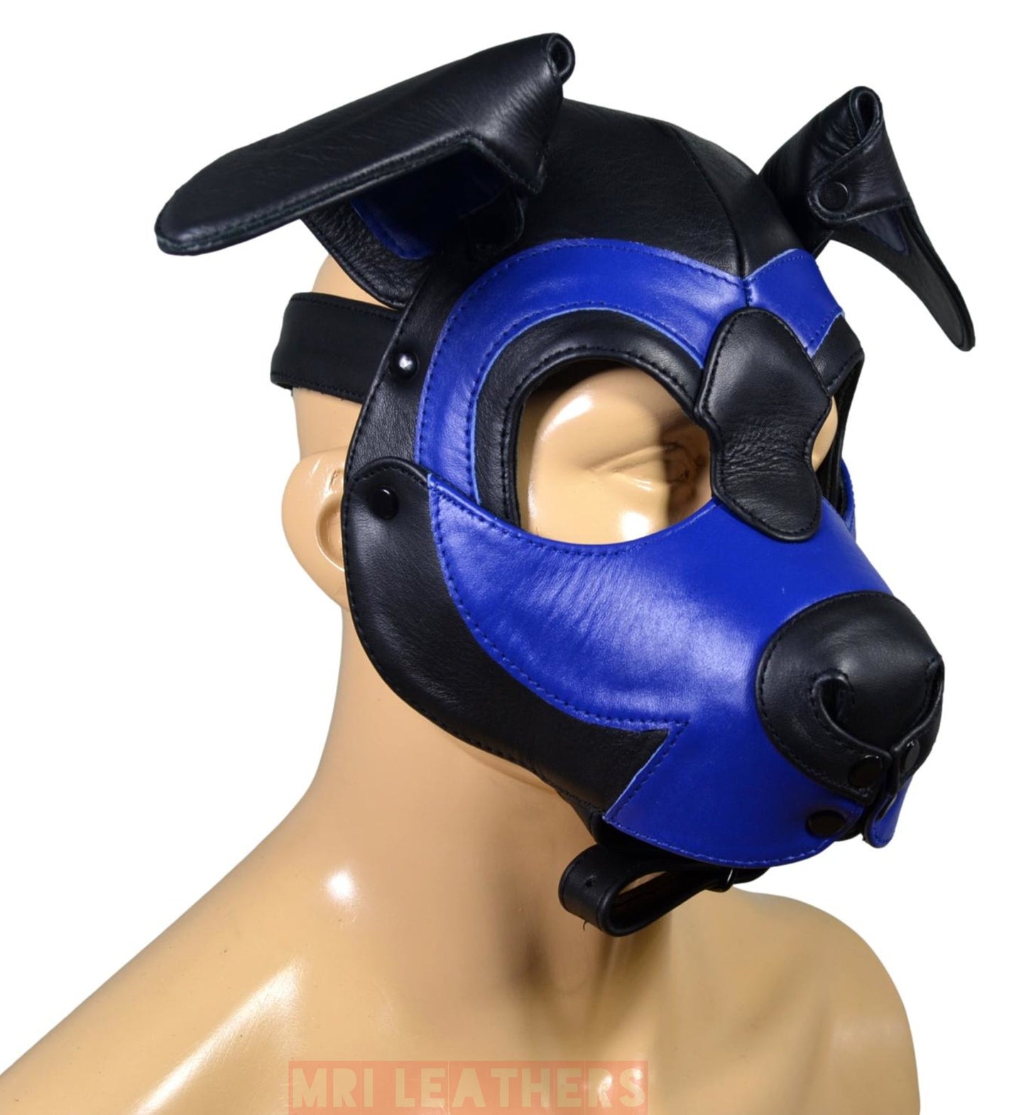 Leather Puppy Mask Hood Human puppy Floppy Ears - MRI Leathers