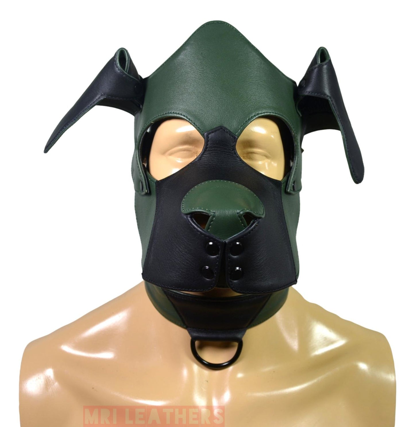 Leather Puppy Mask Hood Human puppy Floppy Ears - MRI Leathers