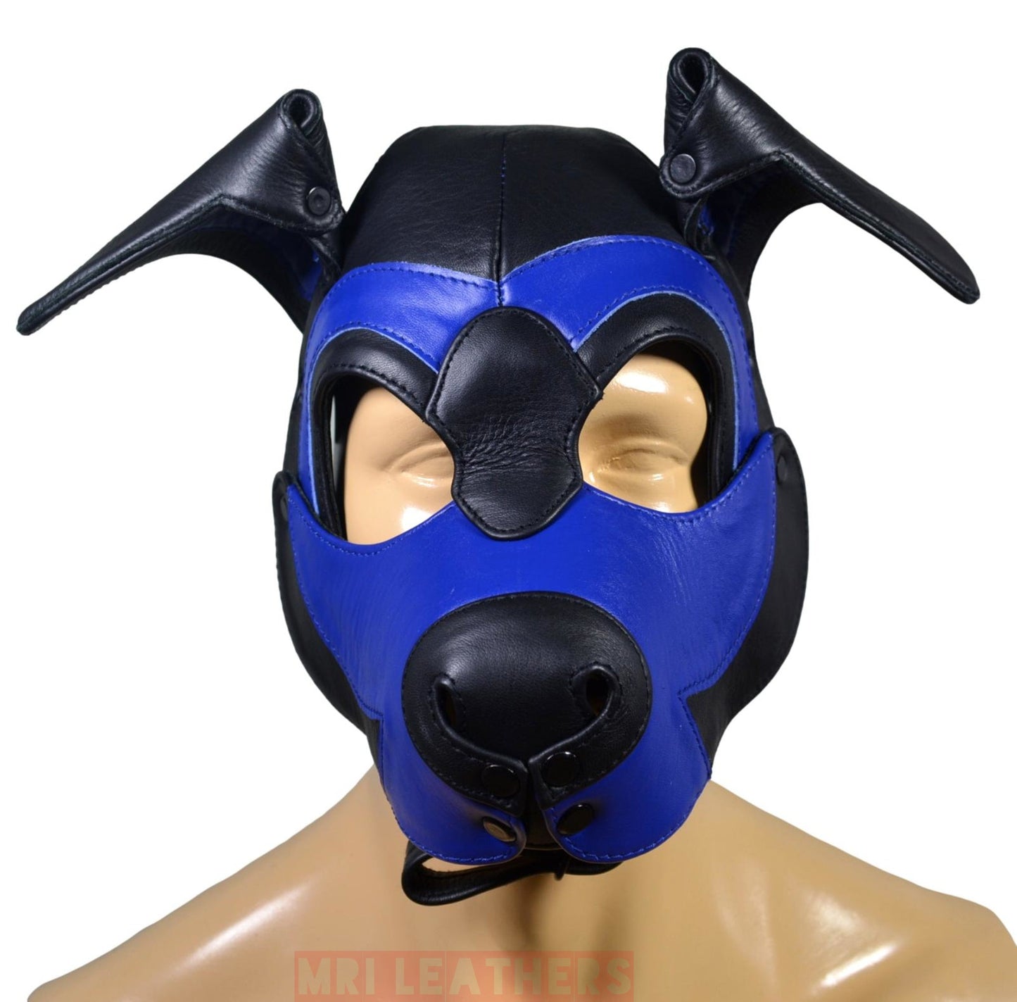 Leather Puppy Mask Hood Human puppy Floppy Ears - MRI Leathers